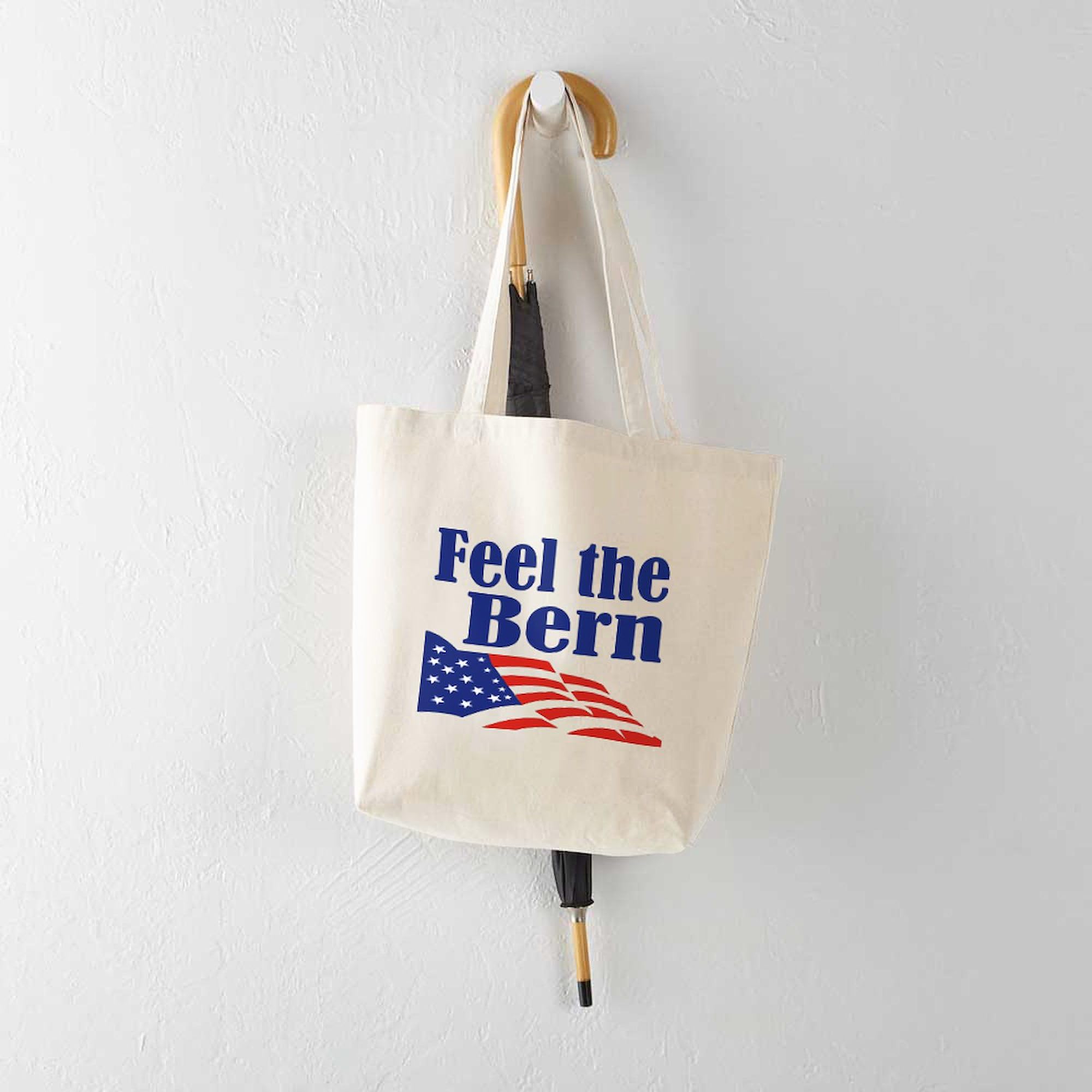Feel The Bern Tote Bag - Eco-Friendly Natural Canvas Reusable Shopping Bag for Groceries, Beach & Everyday Use