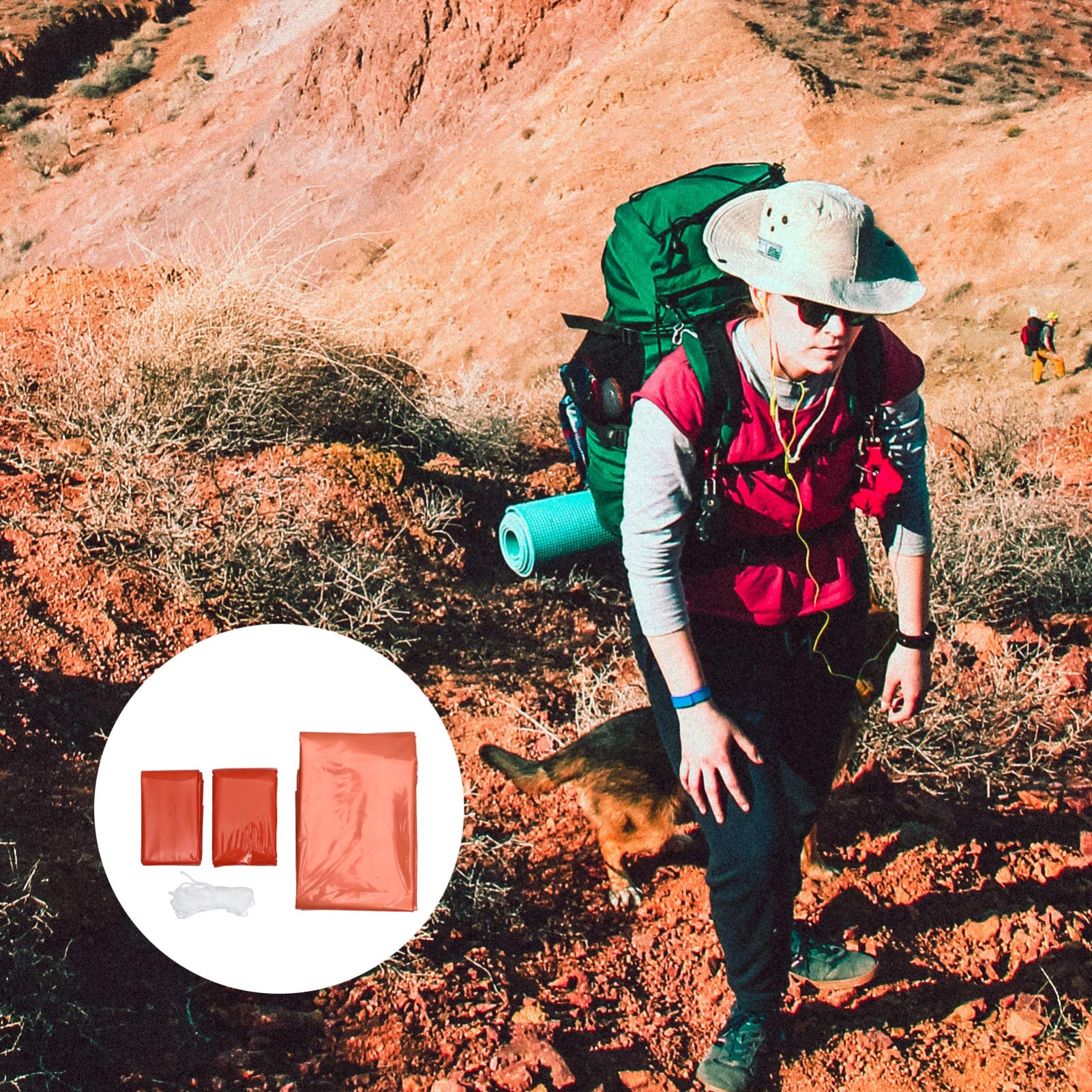 BESPORTBLE Emergency Sleeping Bag - Thermal Sack Blanket for Camping, Hiking & Survival | Portable Foil Blanket with Tent | Outdoor Sports & Travel Accessories (Orange) | Perfect for Wilderness Emergencies, Backpacking & Cold Weather Protection
