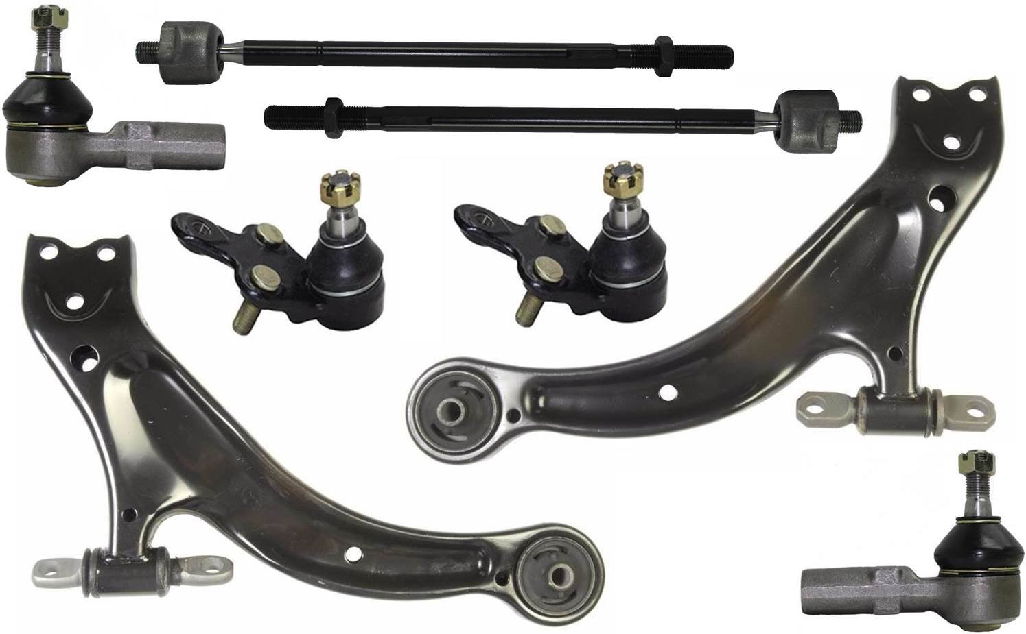8-Piece Front Lower Control Arm Kit with Ball Joints & Tie Rod Ends - Compatible with Toyota Avalon 1998-2004, Solara, Sienna | Durable Suspension Replacement for Smooth Ride & Handling