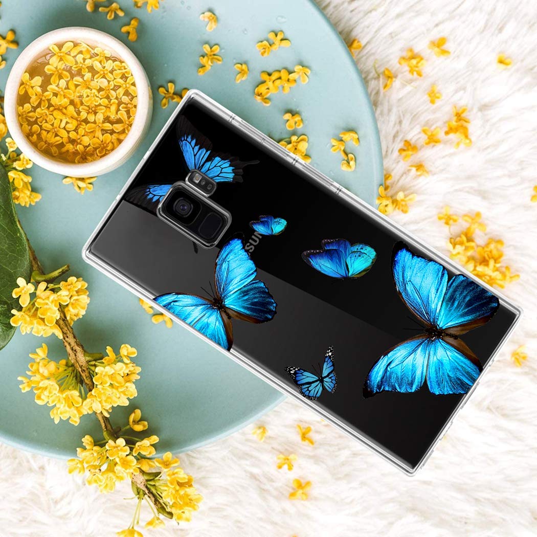 Samsung Galaxy S9 Case - Clear Soft TPU Shockproof Protective Phone Cover for Women & Girls | Butterfly Design | Perfect for Everyday Use, Work & Travel