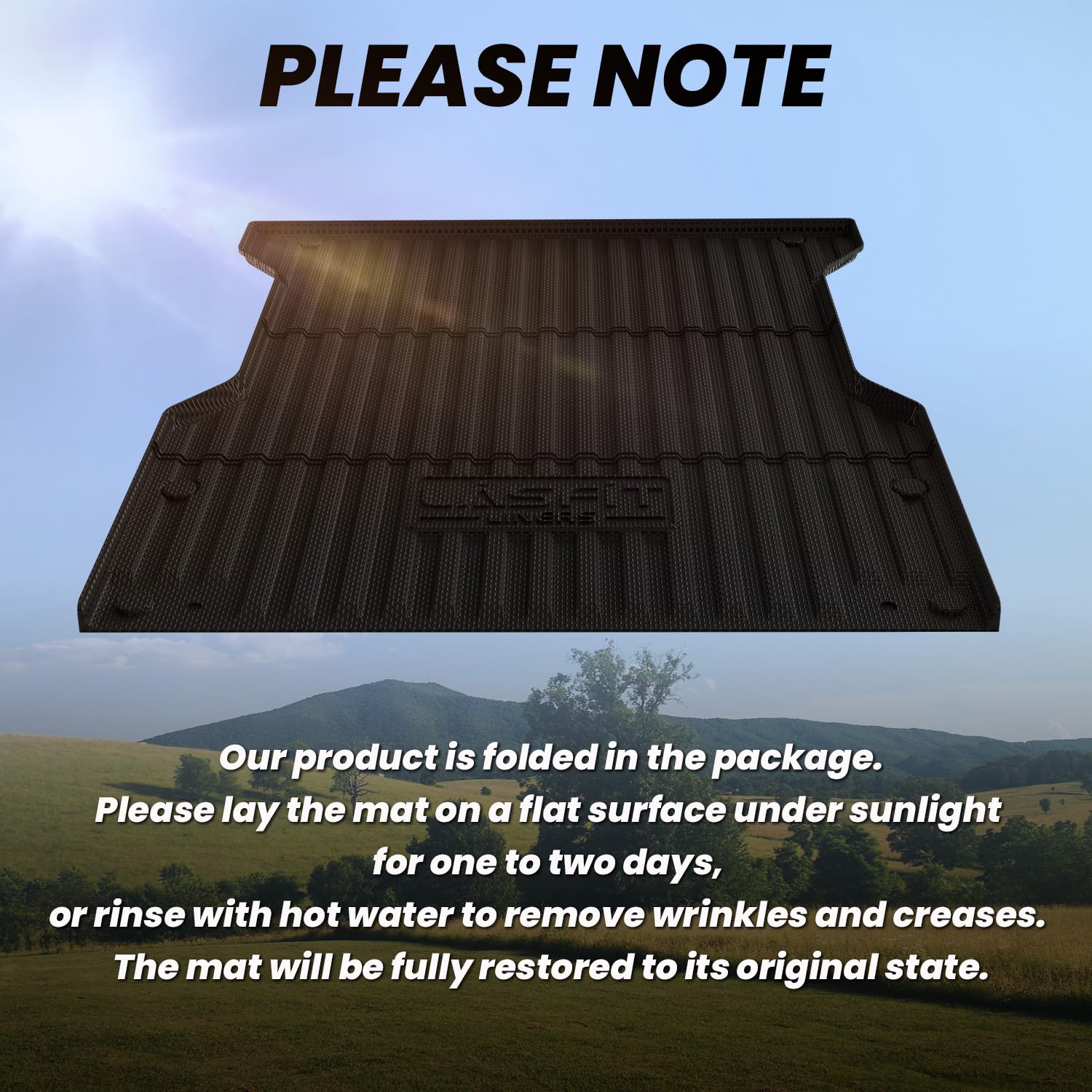 LASFIT All-Weather TPE Bed Mat for 2024-2025 Toyota Tacoma 5ft Truck - Heavy Duty Rubber Cargo Liner & Trunk Protector - Perfect for Camping, Hauling, and Off-Road Adventures (Black)