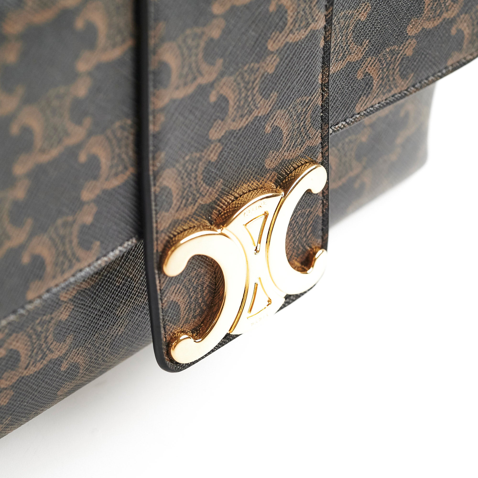 Celine Medium Victoire Bag in Triomphe Canvas Tan - Luxury Designer Handbag for Women, Perfect for Work, Travel & Everyday Use