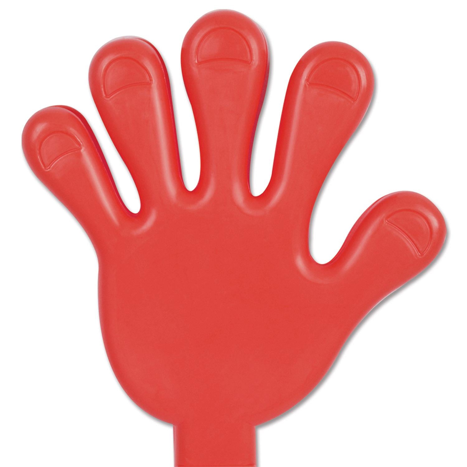12 Pack Beistle Giant Hand Party Clapper Noise Maker - Red - Perfect for Cheering at Sports Games, Birthday Parties & Celebrations