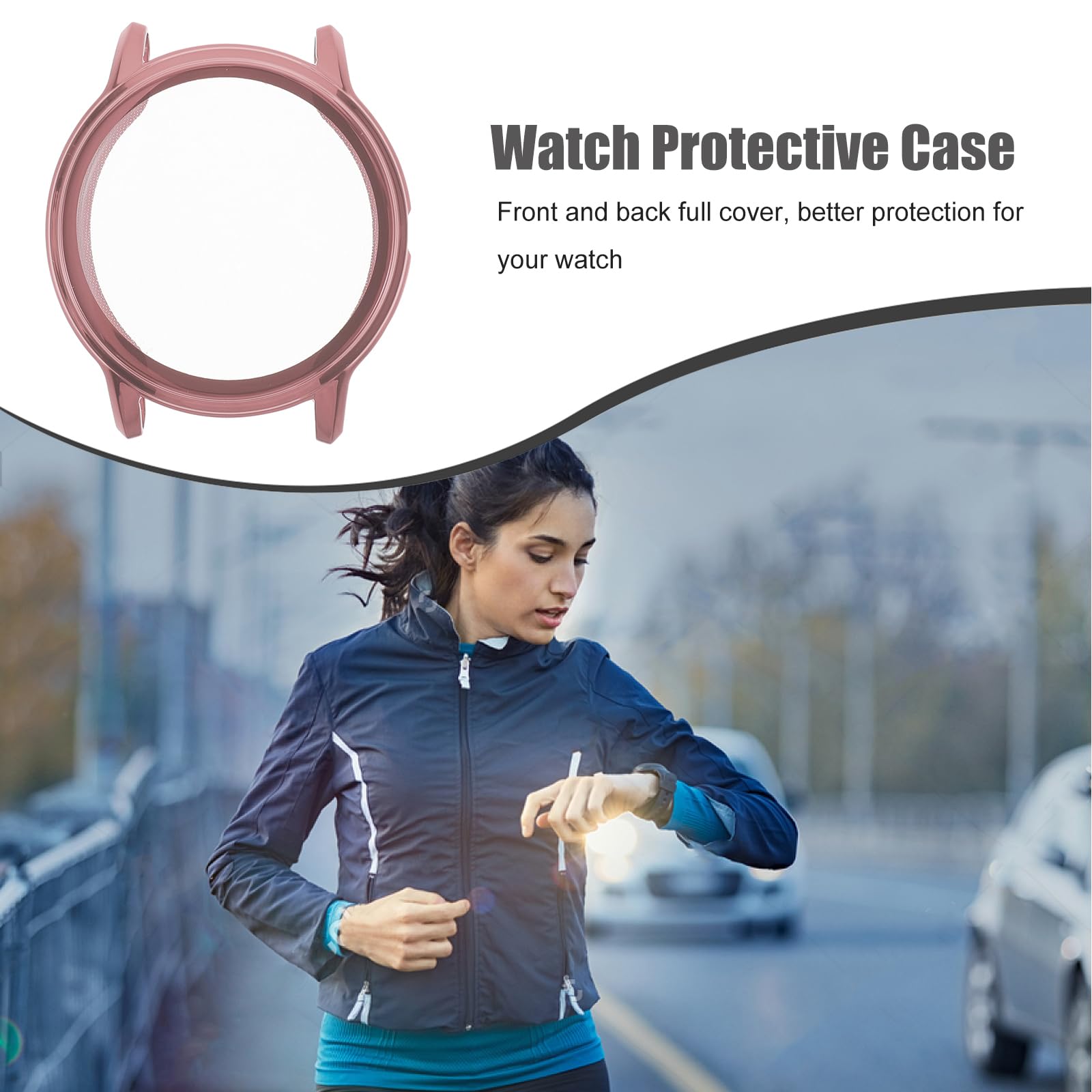 Hemobllo Screen Protector Case for Fossil Gen 5 Carlyle HR Smartwatch - Shockproof Bumper Shell with Tempered Glass Screen Protector | Perfect for Gym, Running & Outdoor Activities