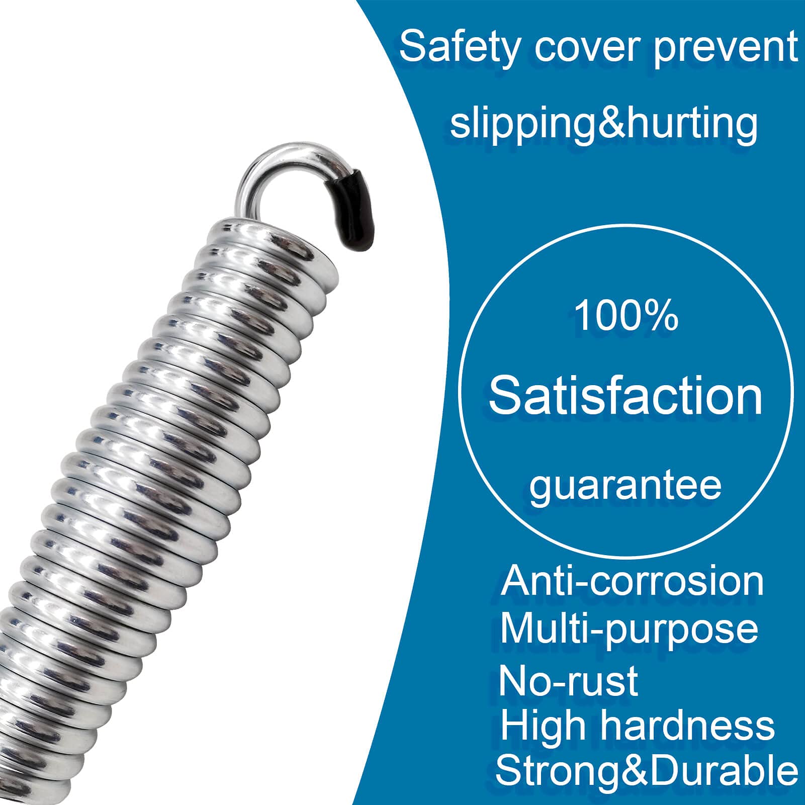 Heavy Duty Porch Swing Springs 1300Lbs Capacity - Silver Hammock Chair Hanger & Ceiling Mount Springs for Outdoor Patio, Garden, Deck Relaxation