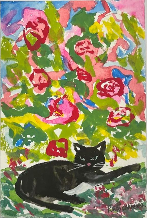 Ruth Formica Black Cat Painting Notecard Set - Handmade Greeting Cards for Halloween, Birthday & Thank You Notes - Perfect for Cat Lovers & Stationery Enthusiasts