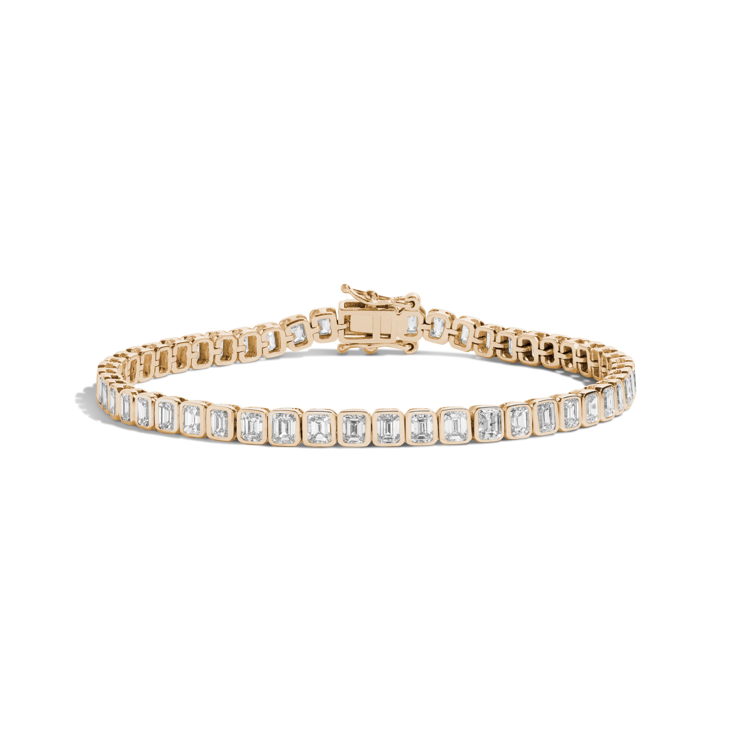 5.5 Carat Emerald Tennis Bracelet in Bezel Setting - Elegant Jewelry for Women, Perfect for Weddings, Parties & Special Occasions