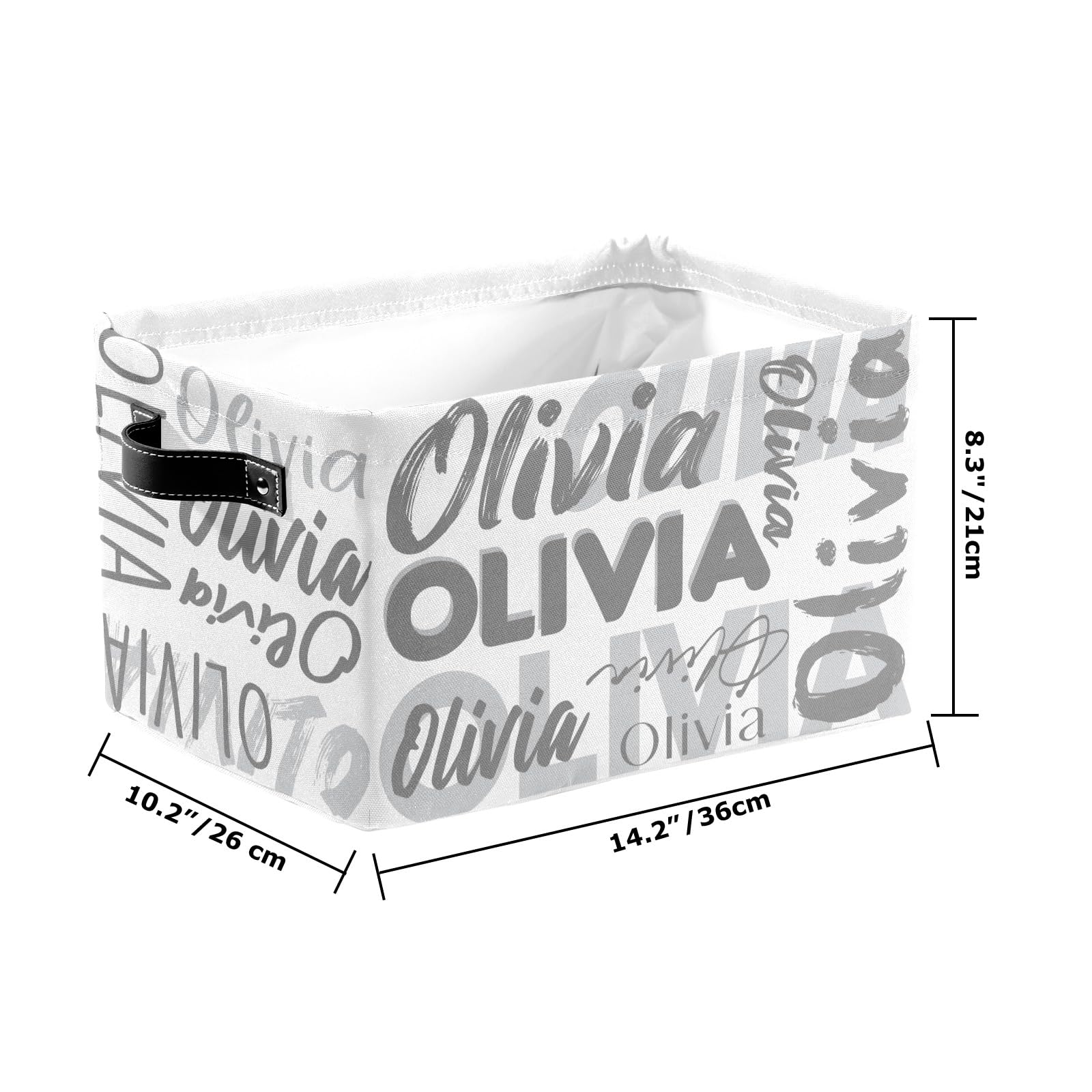 OAHEDIAM Personalized Kids Storage Bins with Name - Custom Toy Organizer Basket with Handles for Boys & Girls - Nursery, Closet & Shelf Organization - 1 Pack - Perfect for Playrooms, Bedrooms & Daycare Centers