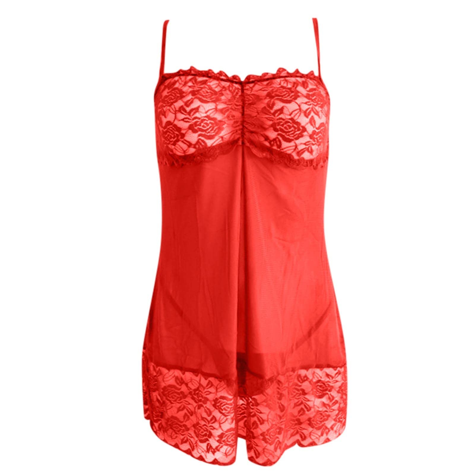 **Sexy Lace Babydoll Chemise - Women's Mesh Lingerie Set for Bridal Nightwear & Romantic Occasions**