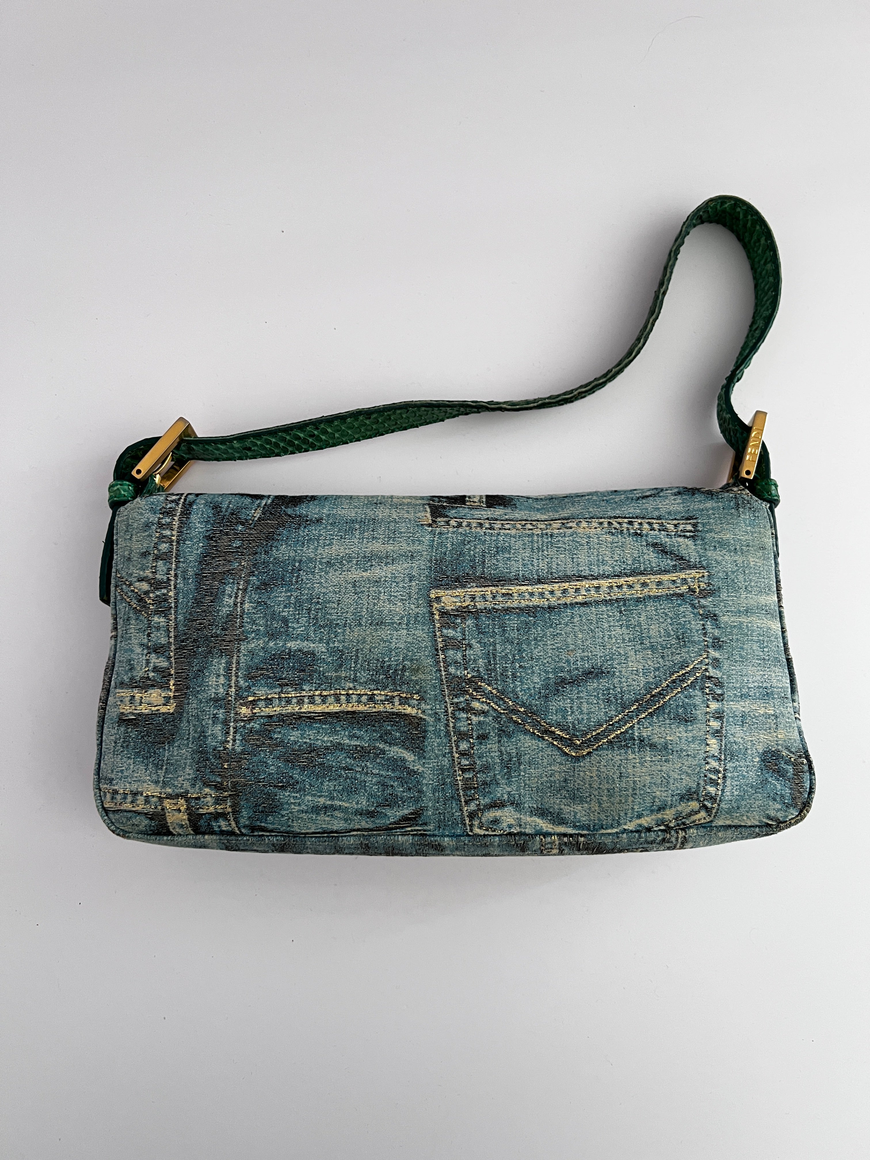 Fendi Limited Edition Denim Baguette Shoulder Bag - Vintage Designer Handbag for Women | Perfect for Casual Outings, Date Nights & Fashion Events