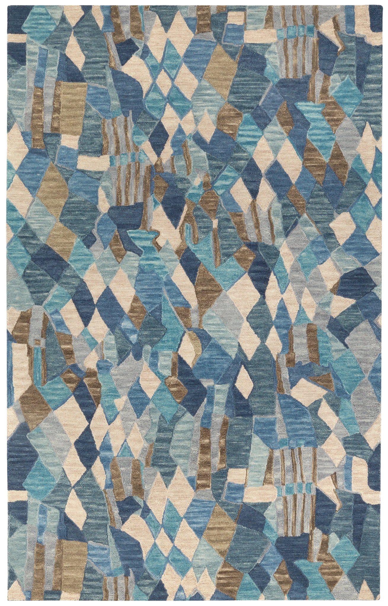 Deer Leap Hand Hooked Wool Rug - Soft Blue Area Rug for Living Room, Bedroom & Home Decor | Eco-Friendly & Durable