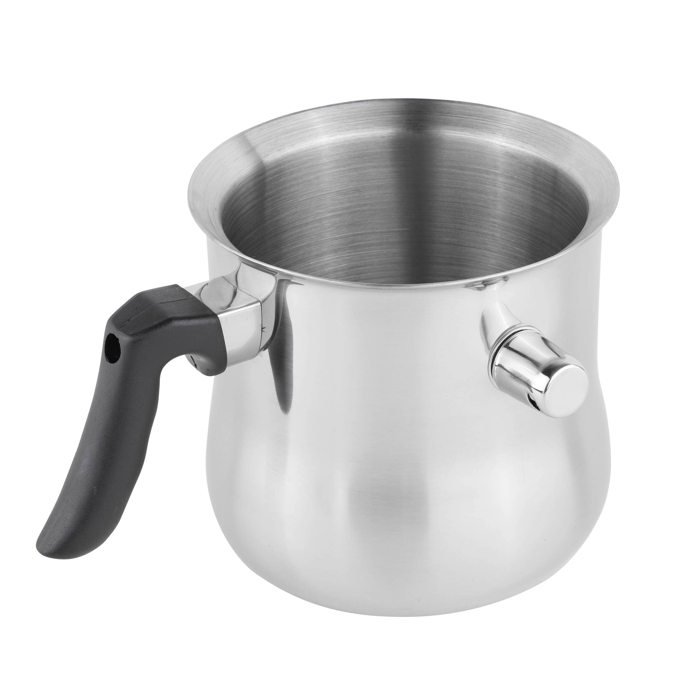 Premium Stainless Steel Milk Pan with Aluminum Core - Perfect for Boiling Milk, Heating Baby Formula & Making Hot Chocolate - Durable & Even Heat Distribution for Home & Commercial Kitchens