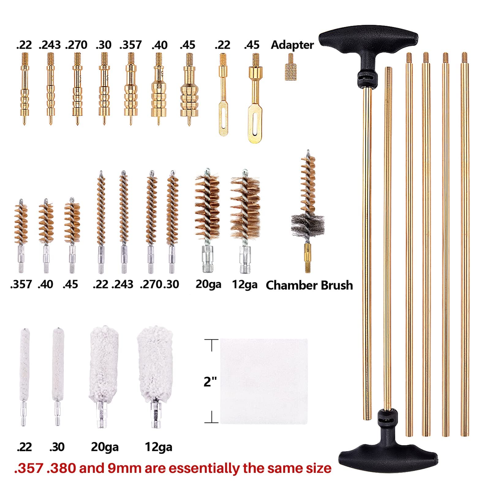 Universal Gun Cleaning Kit for Rifle, Pistol & Shotgun - Complete Gun Cleaning Supplies with Jags, Brushes & Mat - Lightweight Organized Carrying Case - Perfect for Hunting, Range Shooting & Firearm Maintenance