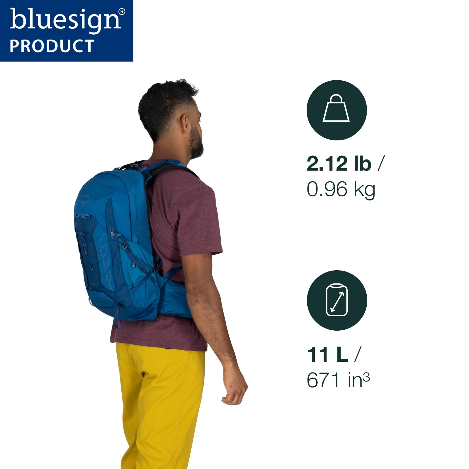 Osprey Talon 11L Men's Lightweight Hiking Backpack with Hipbelt - Frosty Mint Green/Night Shift | Perfect for Day Hikes, Trail Running & Outdoor Adventures