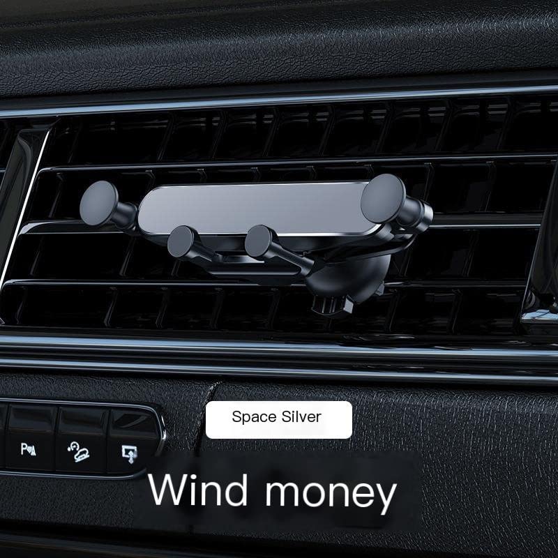Universal Car Phone Holder - Adjustable Gravity Phone Mount for iPhone 13/12/11/Pro/8, Samsung, Huawei, Xiaomi, Redmi & LG - Secure Dashboard & Air Vent Smartphone Stand (Black) - Perfect for GPS Navigation & Hands-Free Driving