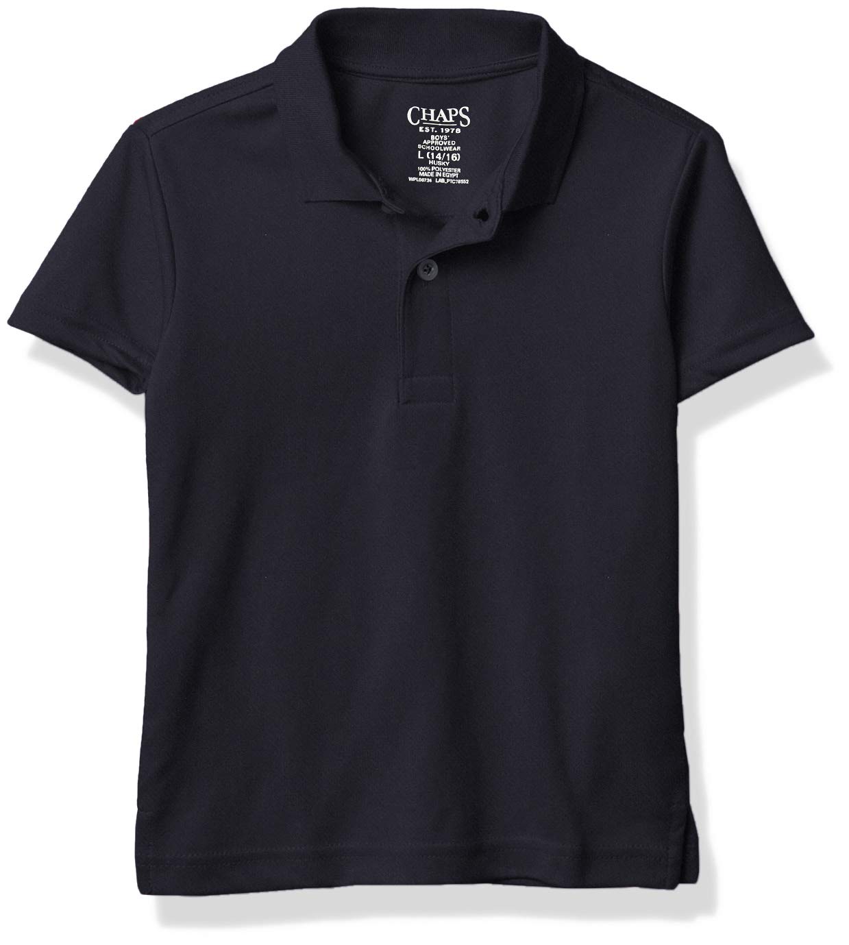 Chaps Boys' School Uniform Short Sleeve Polo Shirt - Comfortable Cotton Blend for Kids Classroom & Playground Activities