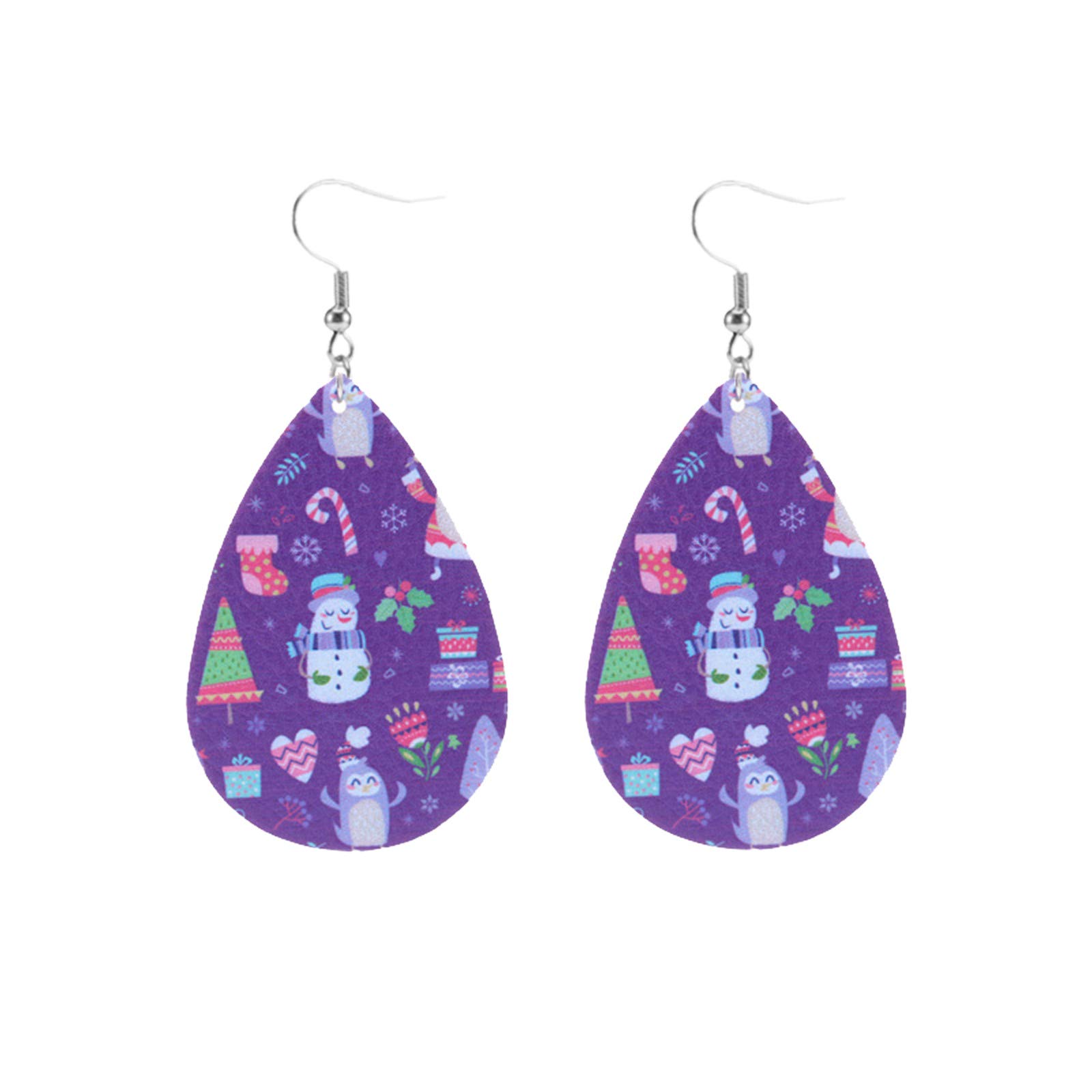 Stylish Women's Faux Leather Drop Dangle Earrings - Christmas Party Accessories for Girls | Perfect for Holiday Gatherings, Festive Outfits & Gift Giving