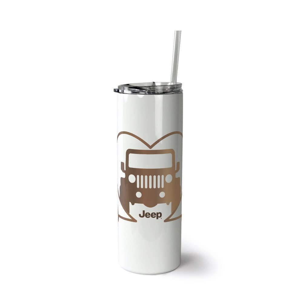 Jeep Heart Melanated Edition 20oz Skinny Tumbler - Insulated Stainless Steel Travel Mug for Coffee, Tea & Cold Drinks - Perfect for Jeep Lovers, Outdoor Adventures & Daily Commute