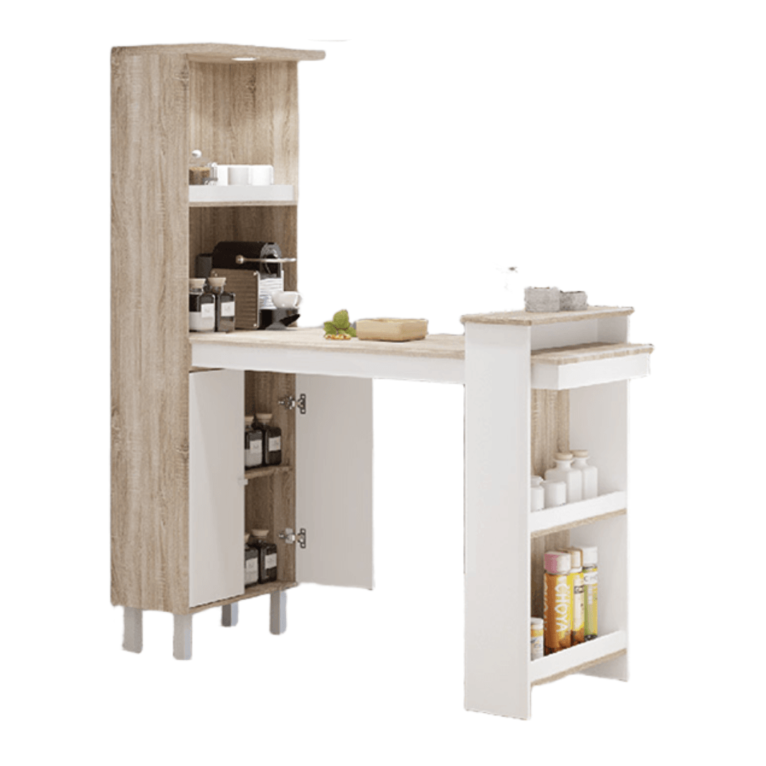 Halcyon Bar Table with Storage Shelf - Modern Kitchen & Dining Room Furniture for Small Spaces - Perfect for Entertaining, Breakfast Nook or Apartment Living