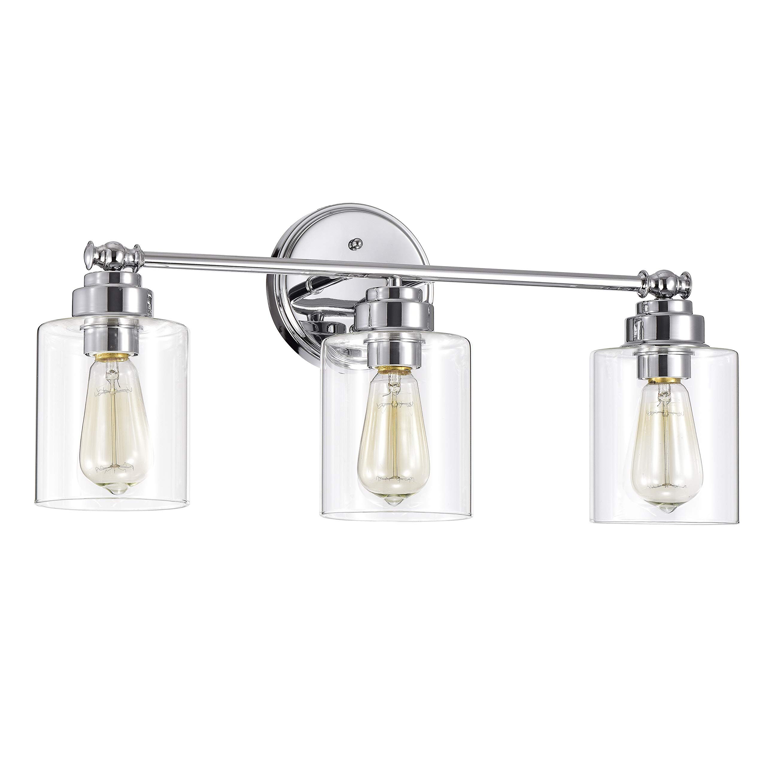 3-Light Chrome Bathroom Vanity Light Fixture - 23