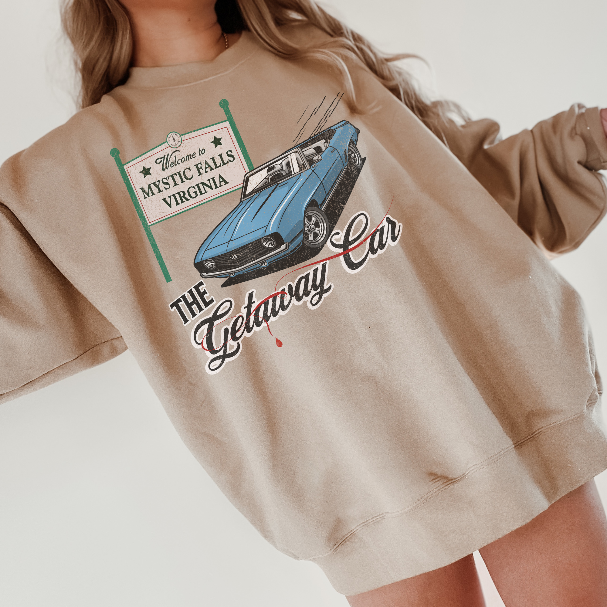 Getaway Car Crewneck Sweatshirt - Cozy Pullover for Men & Women - Perfect for Casual Outings, Road Trips, and Everyday Comfort