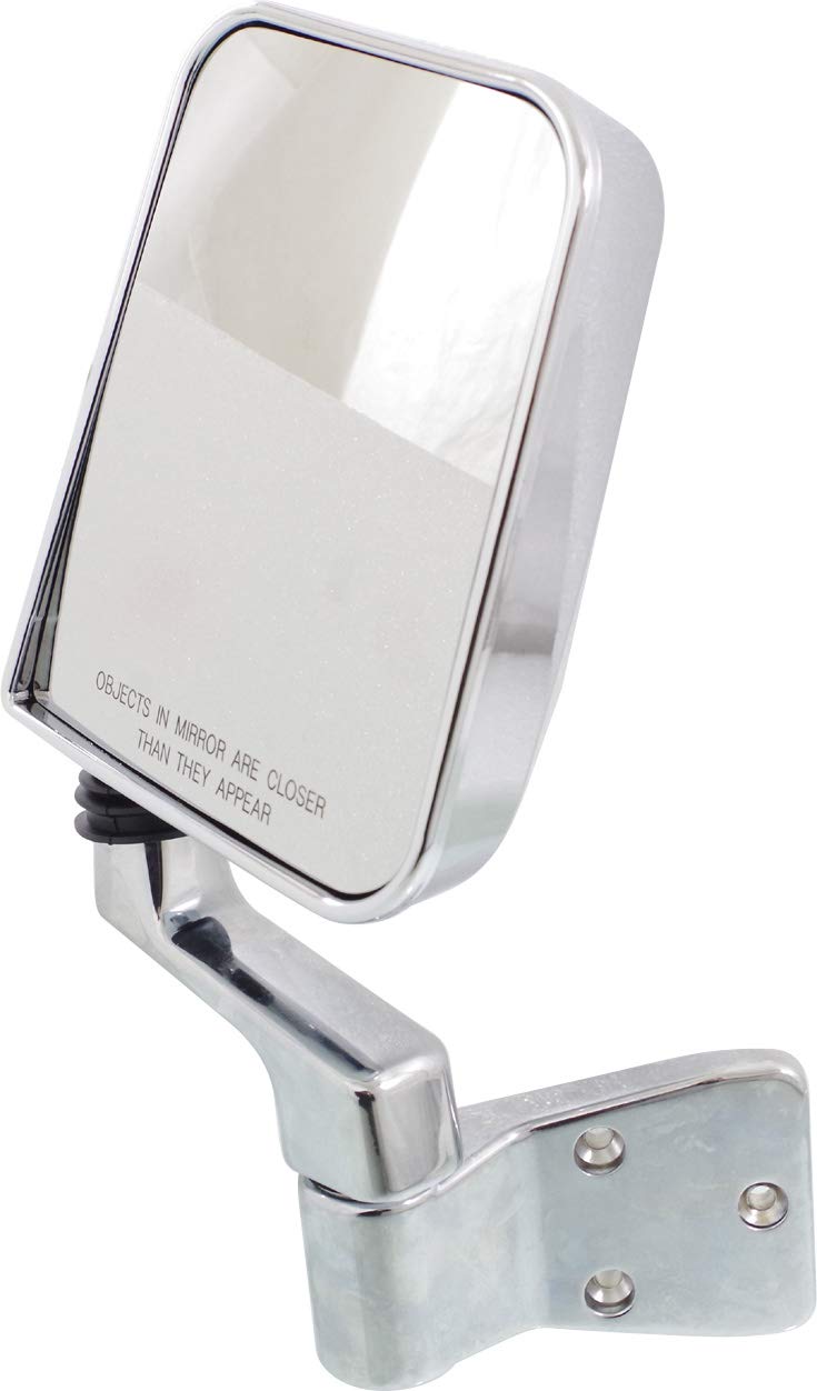 Kool Vue Non-Heated Side Mirrors for Jeep Wrangler 1987-2002 - Chrome Full-Door Replacement Mirrors (Driver & Passenger) - Perfect for Off-Roading & Daily Driving