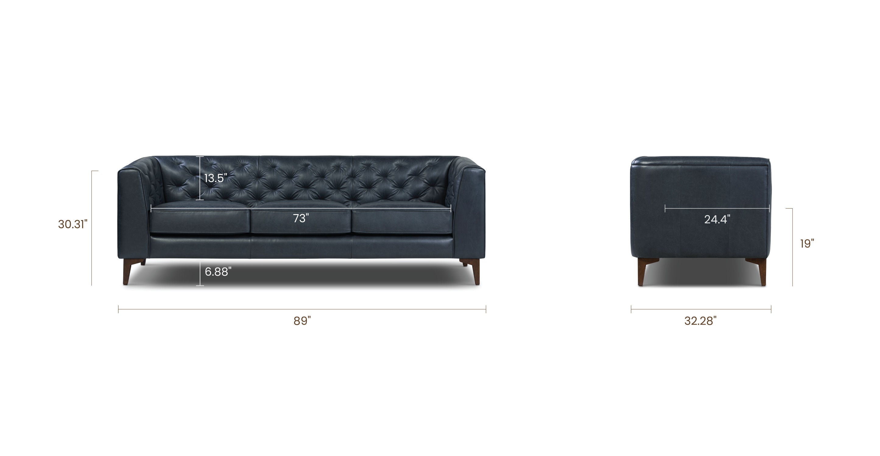 Essex Sofa - Modern Comfortable Couch for Living Room, Lounge & Office - Upholstered Fabric Sectional with Sturdy Frame - Perfect for Relaxing, Entertaining & Small Spaces