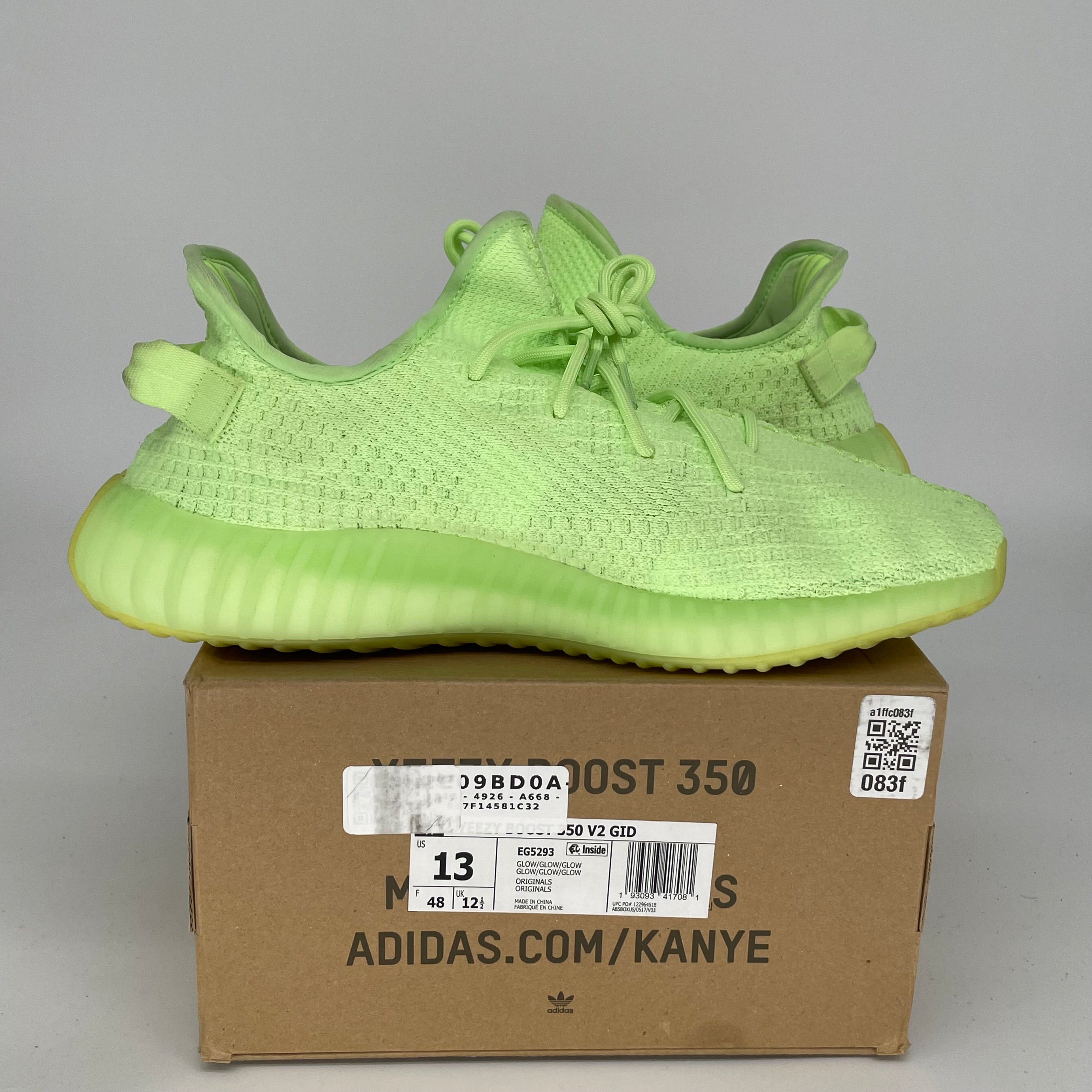 Adidas Yeezy Boost 350 V2 Glow Green - Men's Size 13 Sneakers (EG5293) | Running, Gym & Casual Wear