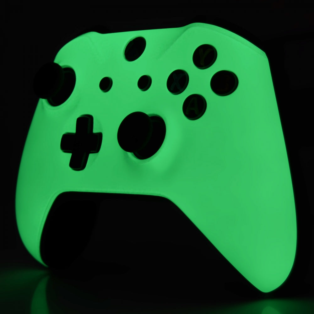 Glow in The Dark Front Housing Shell Faceplate for Microsoft Xbox One X & One S Controller (Model 1708) - Custom Replacement Cover with Enhanced Grip - Perfect for Gaming in Low Light & Nighttime Play