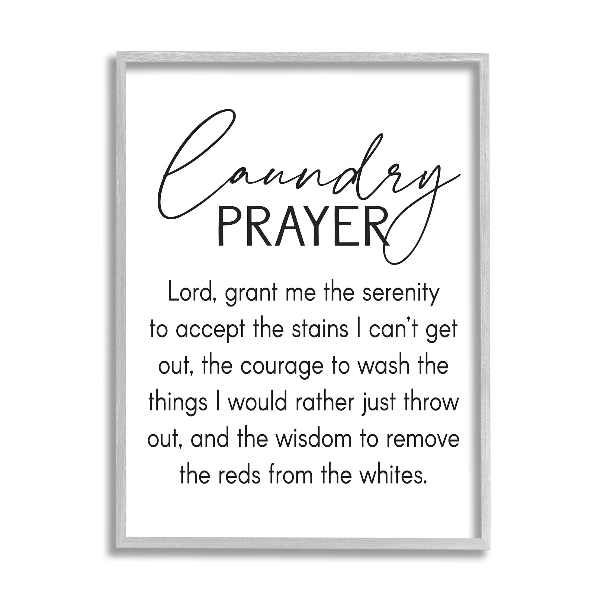 Stupell Industries Laundry Prayer Wall Art - Faith-Based Home Decor with Cleaning Humor for Laundry Room & Christian Households