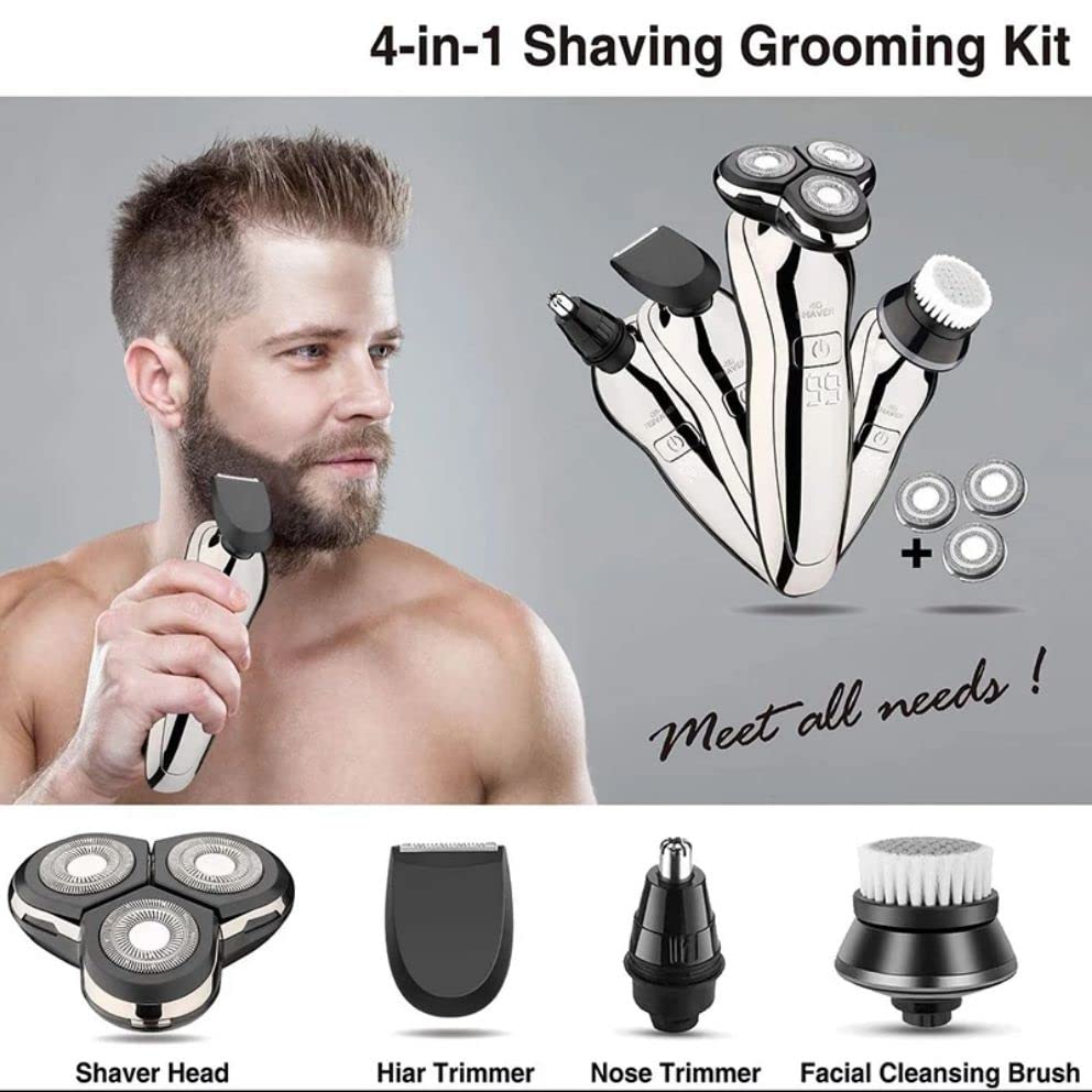 Premium Electric Head Shaver for Bald Men - USB Rechargeable & Washable Men's Shaving Machine with Beard & Mustache Trimmer (Color: 8508-F) - Perfect for Travel, Gym & Daily Grooming Routine
