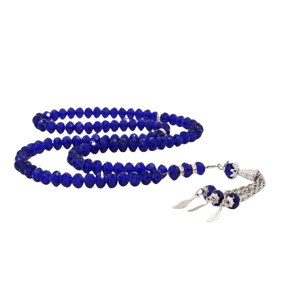 Premium Islamic Tasbih - 99 Crystal Cut Acrylic Prayer Beads for Muslim Worship (Blue) - Perfect for Daily Dhikr, Salah & Spiritual Meditation