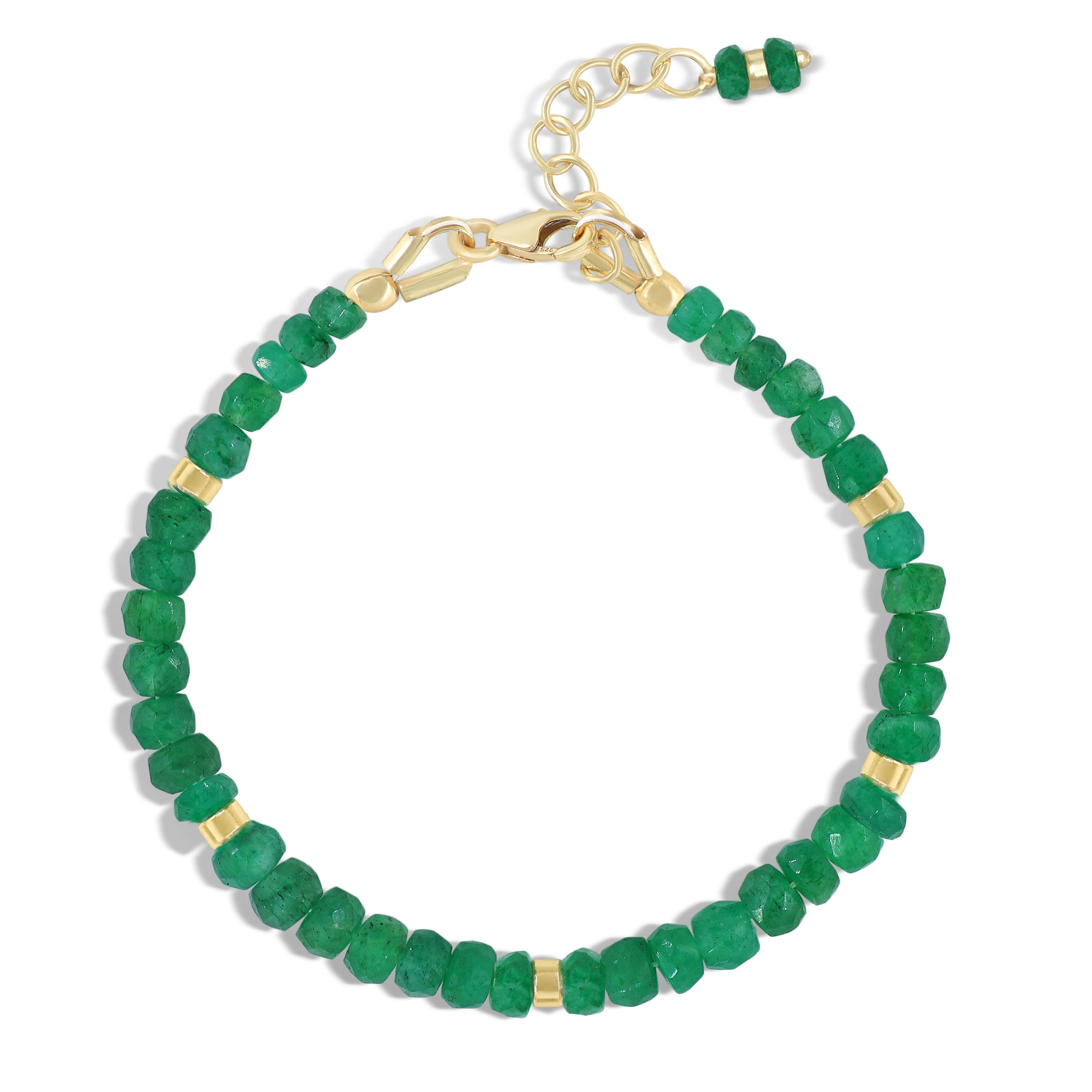 Natural Emerald Bead Strand Rondelle Bracelet – Genuine Green Gemstone Jewelry for Women, Handmade Adjustable Wrap Bracelet – Perfect for Boho, Yoga, Meditation & Everyday Wear