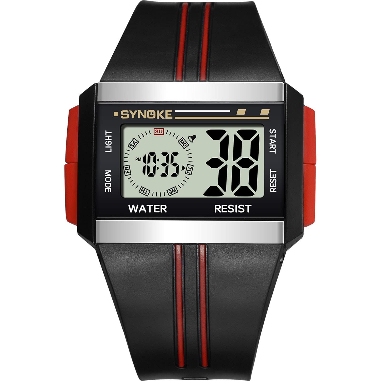 Pink Sports Watch for Women & Men - Multifunction Digital Display with Week Alarm, Calendar & Date - Perfect for Running, Gym & Outdoor Activities