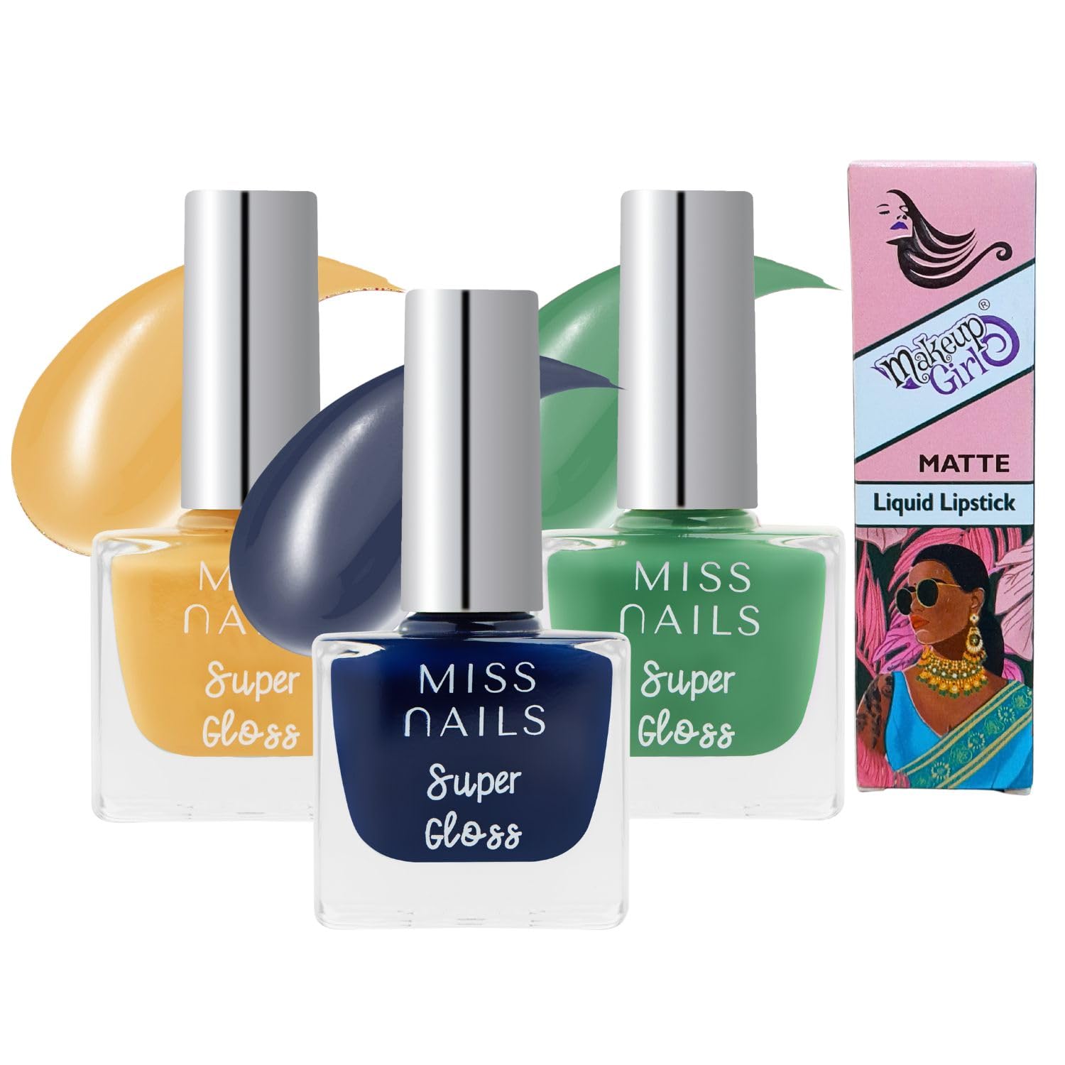 Toxic-Free Super Glossy Nail Polish Set - 3 Pack (SG10) | Ultra Shiny & Nourishing Nail Lacquer for Women | Perfect for Manicures, Pedicures & Salon-Quality Nails at Home