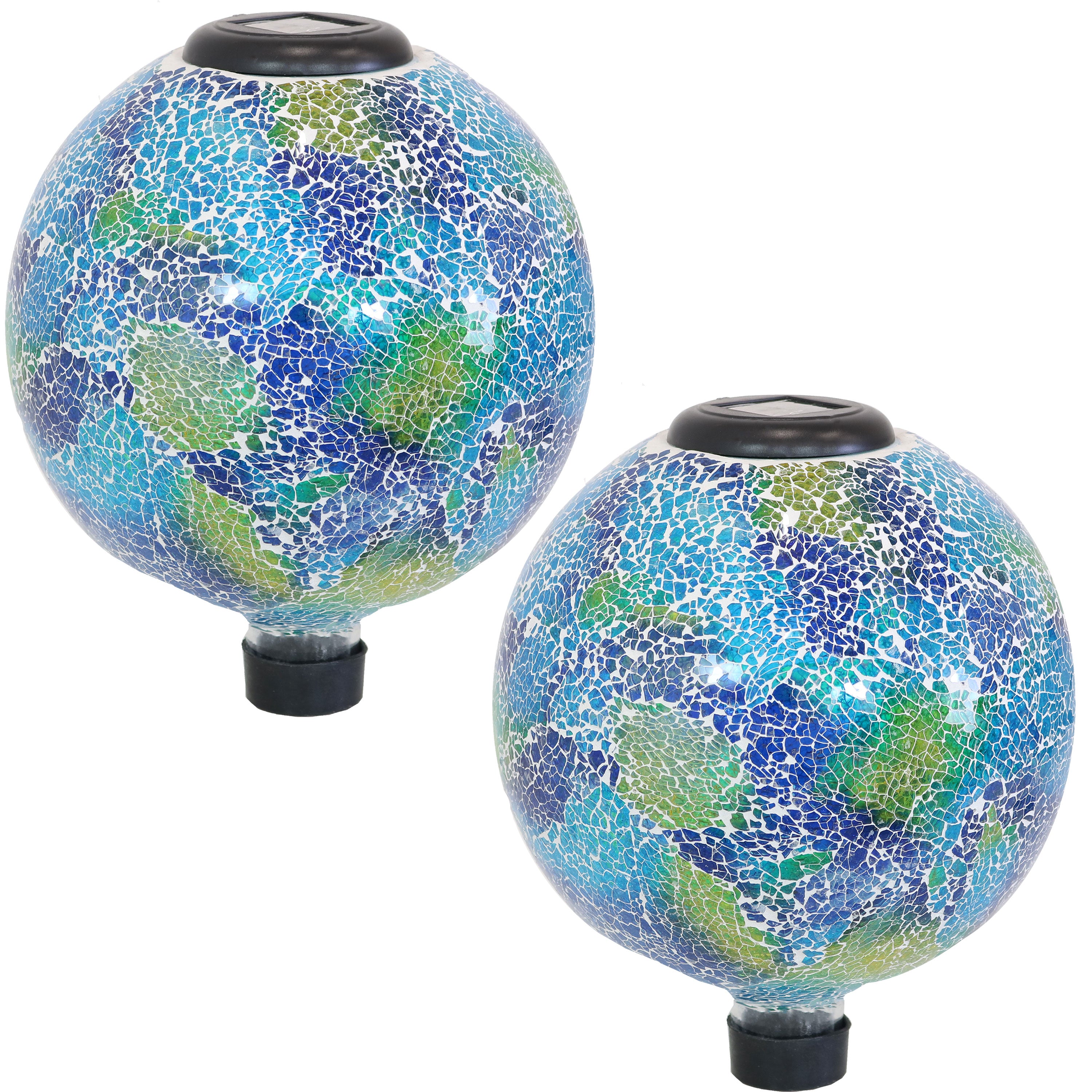 Sunnydaze 10-Inch Glass Mosaic Solar Garden Gazing Globe - Decorative Outdoor Sphere for Garden, Patio, Yard & Landscape Decor | Solar-Powered Light for Nighttime Ambiance
