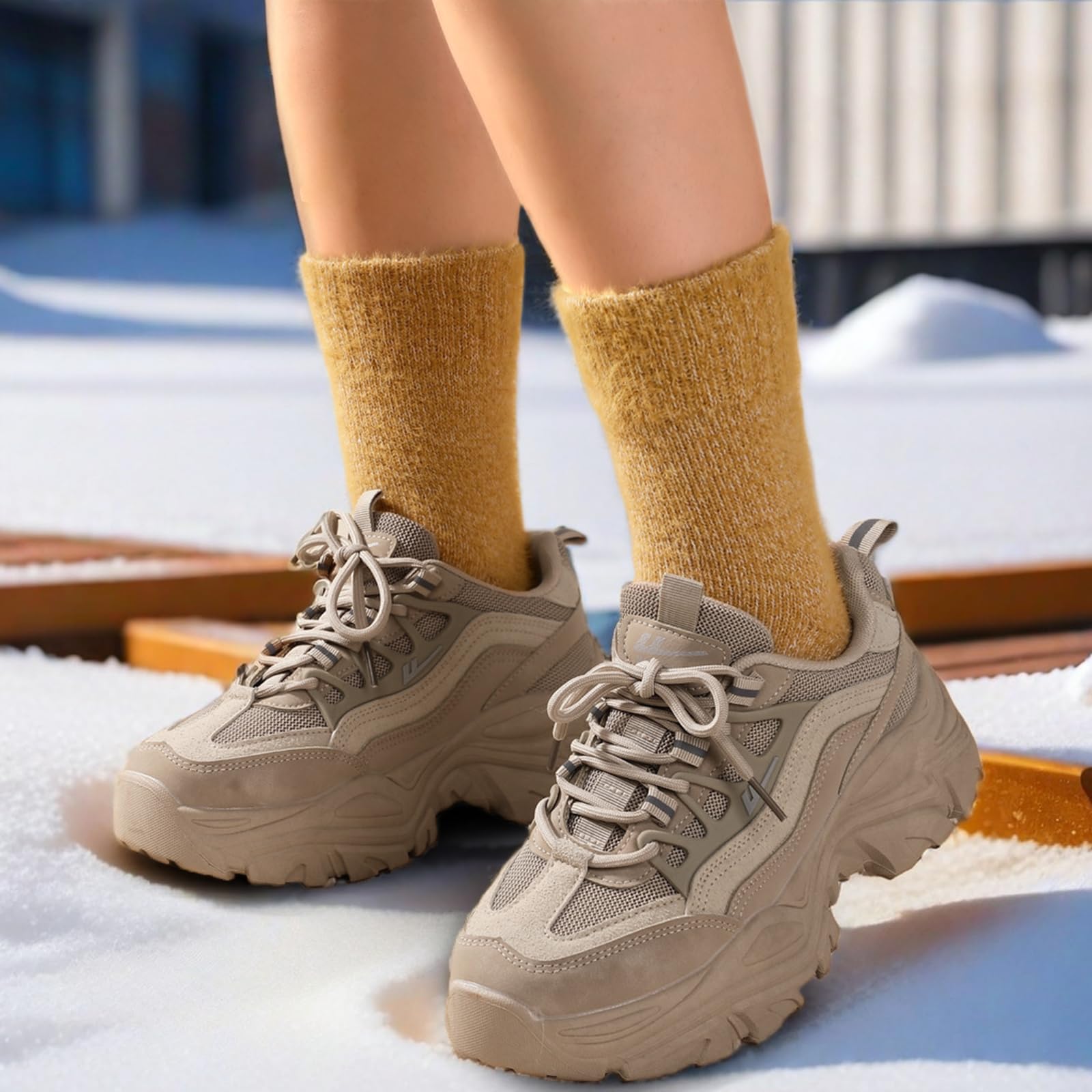 Premium Wool Socks for Women - Ultra Soft & Thick Thermal Hiking Socks (5 Pairs) - Perfect for Winter Outdoor Activities, Camping & Cold Weather Comfort