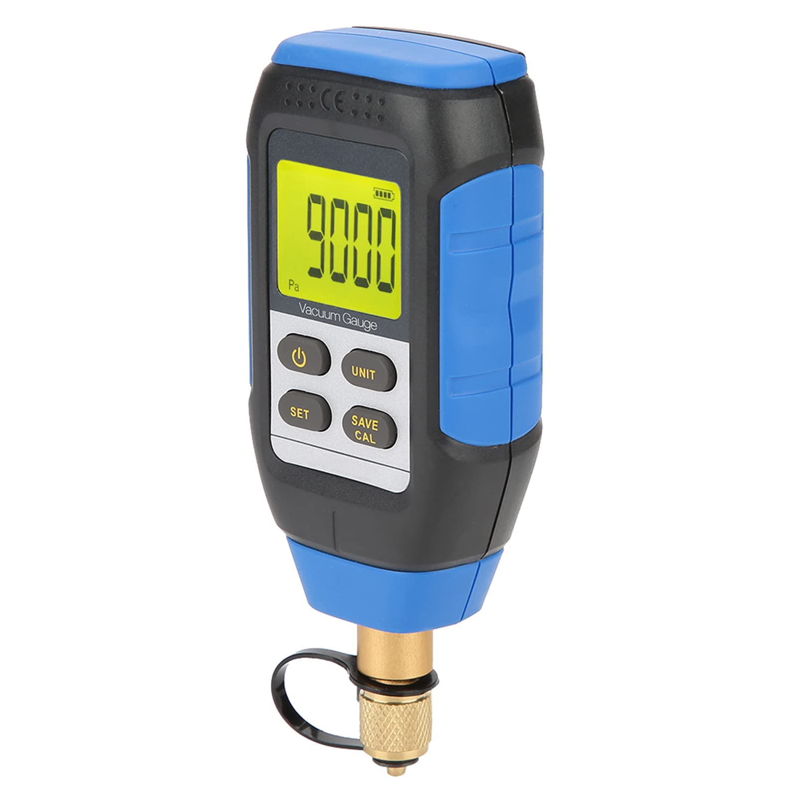 VMV-1 Digital Vacuum Gauge - High Precision 0-100kPa Vacuum Pressure Meter with Industrial Connector, Easy Installation for HVAC, Automotive & Laboratory Use (0-50°C Operating Temperature)