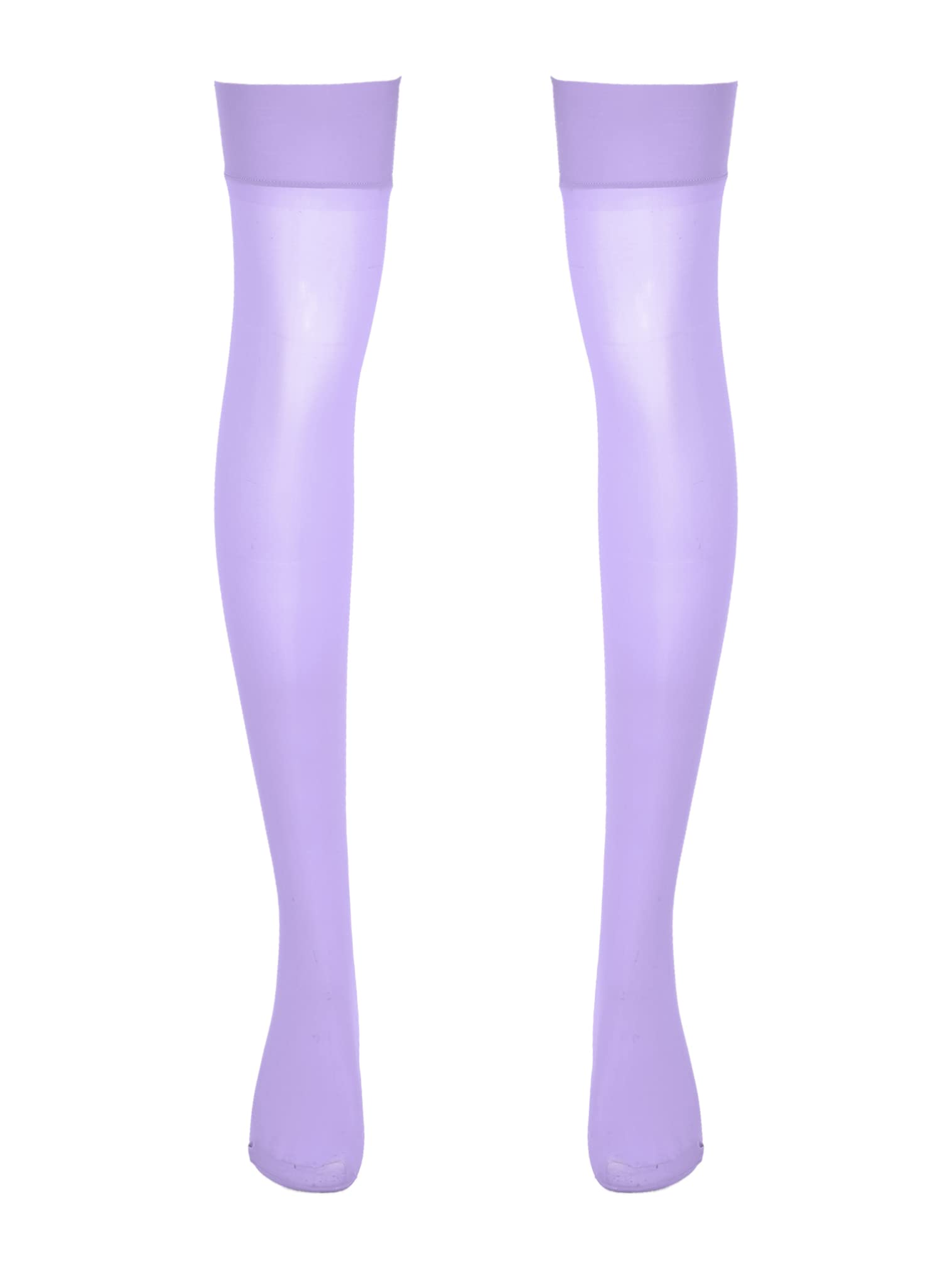 FEESHOW Men's Shiny Tight Stockings - High Gloss Oil Sheen Over Knee Socks for Crossdressing, Cosplay & Fetish Wear - Perfect for Halloween, Parties & Sensual Outfits