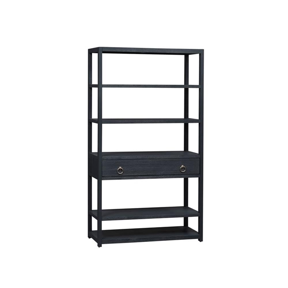 Liberty Furniture INDUSTRIES Midnight Black Accent Bookcase - Modern Industrial Style Bookshelf for Living Room, Bedroom & Office Storage