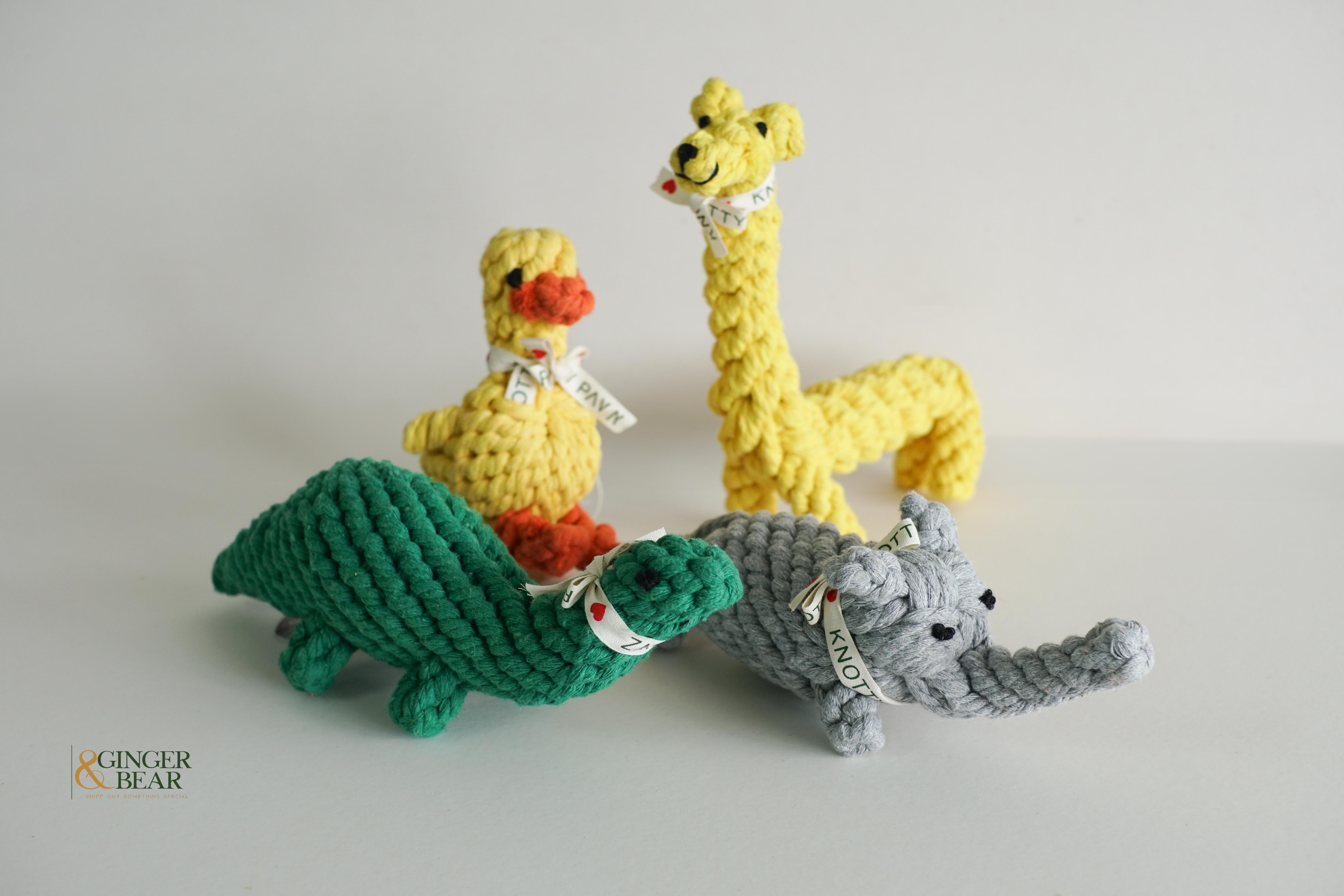 Eco-Friendly Upcycled Cotton Rope Dog Chew Toy - Joy the Giraffe Interactive Pet Toy for Aggressive Chewers | Perfect for Indoor Play & Teething Puppies
