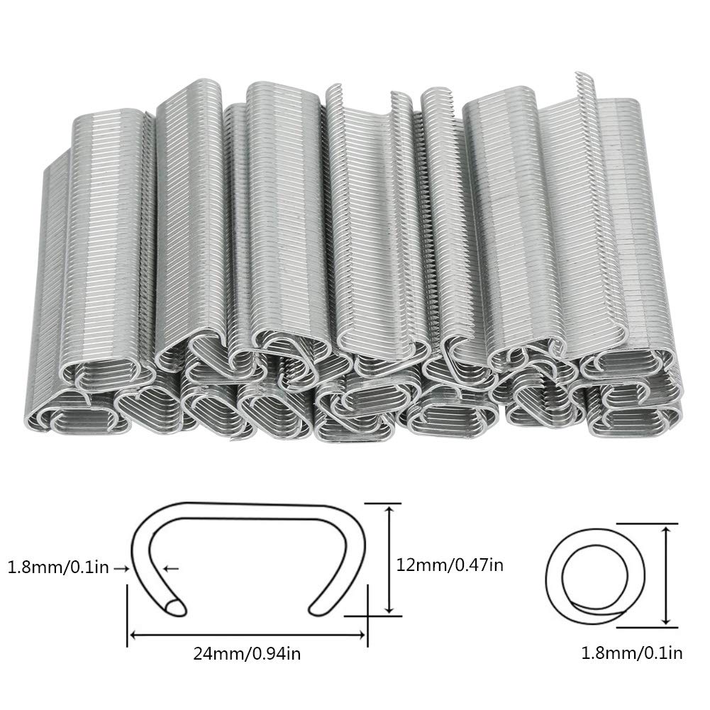 2500-Pack 8mm Pig Rings, Sofa Cushion Cage Nails, M Nails, C-Clips, Fastening Clamps for Wire Fence Mattress Installation - Animal Cage Repair, DIY Furniture Upholstery, Pet Enclosure Tools
