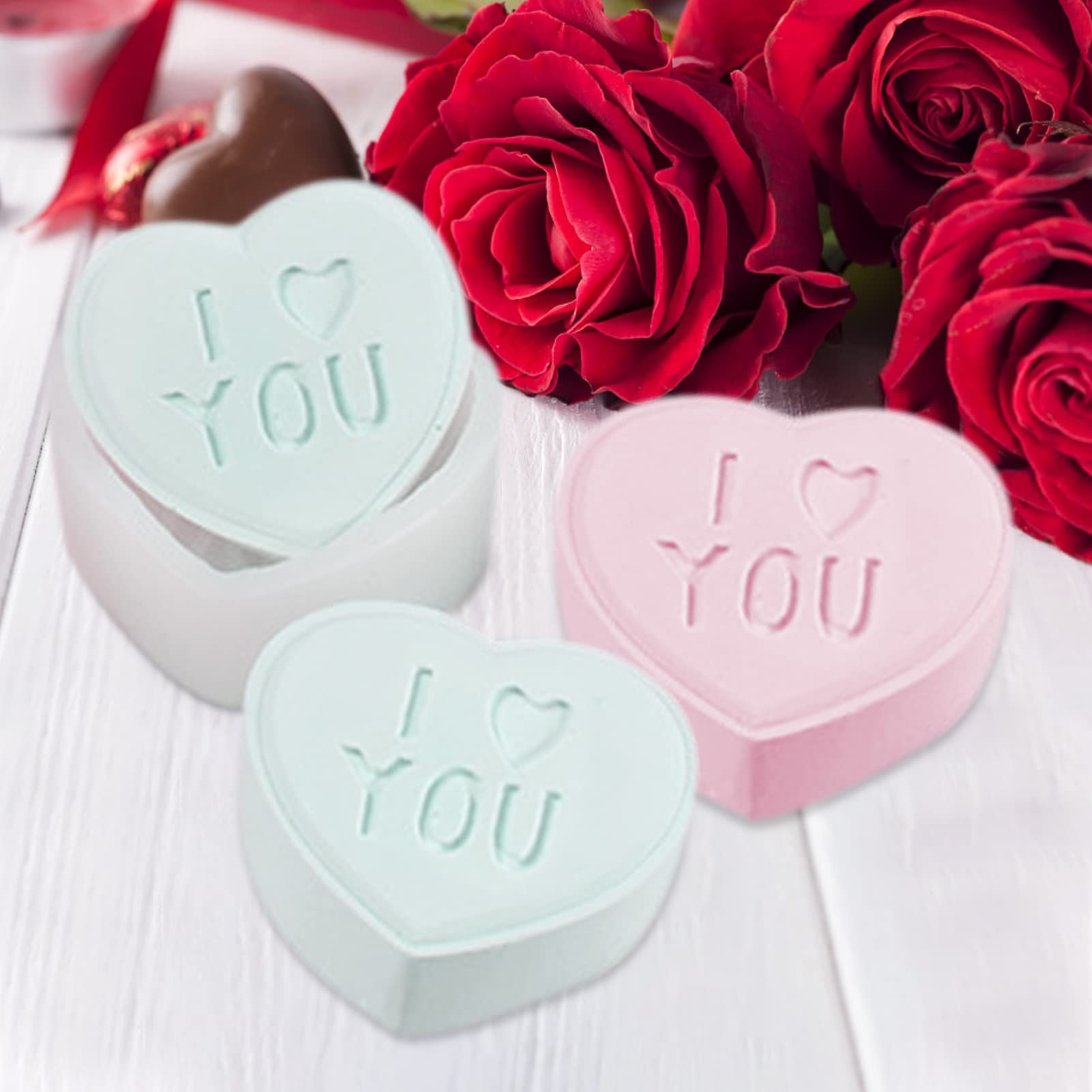 3D Silicone Heart Shaped Candle Mold - DIY Candle, Soap, Chocolate & Candy Making Kit - Perfect for Homemade Mother's Day Gifts, Birthday Party Decorations & Craft Projects - Reusable Baking Molds for Romantic Home Decor & Handmade Gifts from Daughter