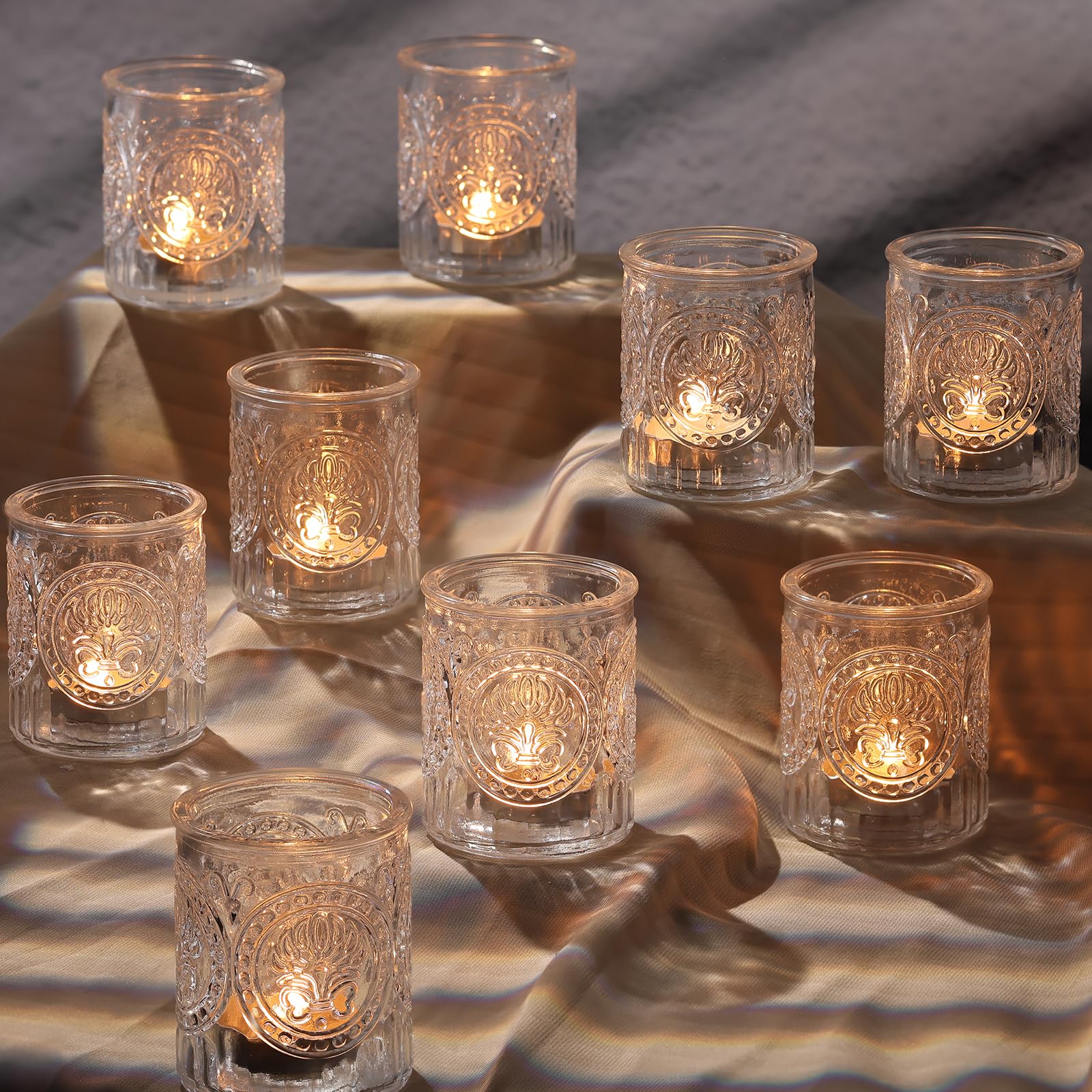 36pcs Clear Glass Votive Candle Holders - Bulk Tea Light Candle Holders for Wedding Centerpieces, Party Decor, Dinner Tables & Home Decoration - Perfect for Romantic Ambiance, Holiday Lighting & Special Events