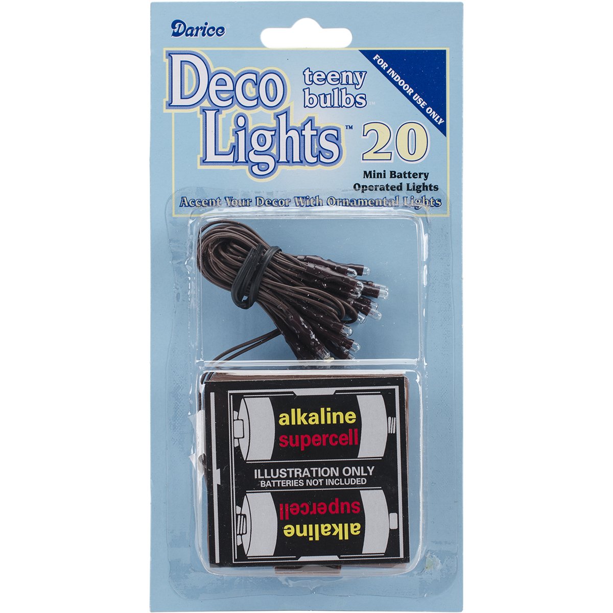 Teeny Bulbs™ Battery Operated Rice Light Set - 20 Clear/Brown Mini Fairy Lights for Home Decor, Wedding, Party & DIY Crafts