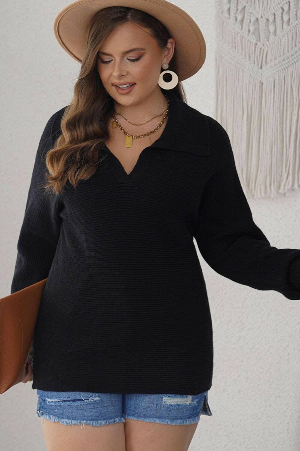 Stylish Curvy Fit Button-Up Sweater for Women - Cozy & Flattering Knit Top for Work, Dates & Casual Outings