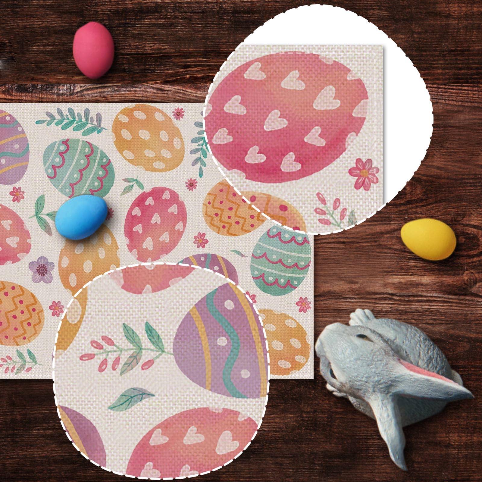 Nepnuser Linen Easter Table Runner - 13