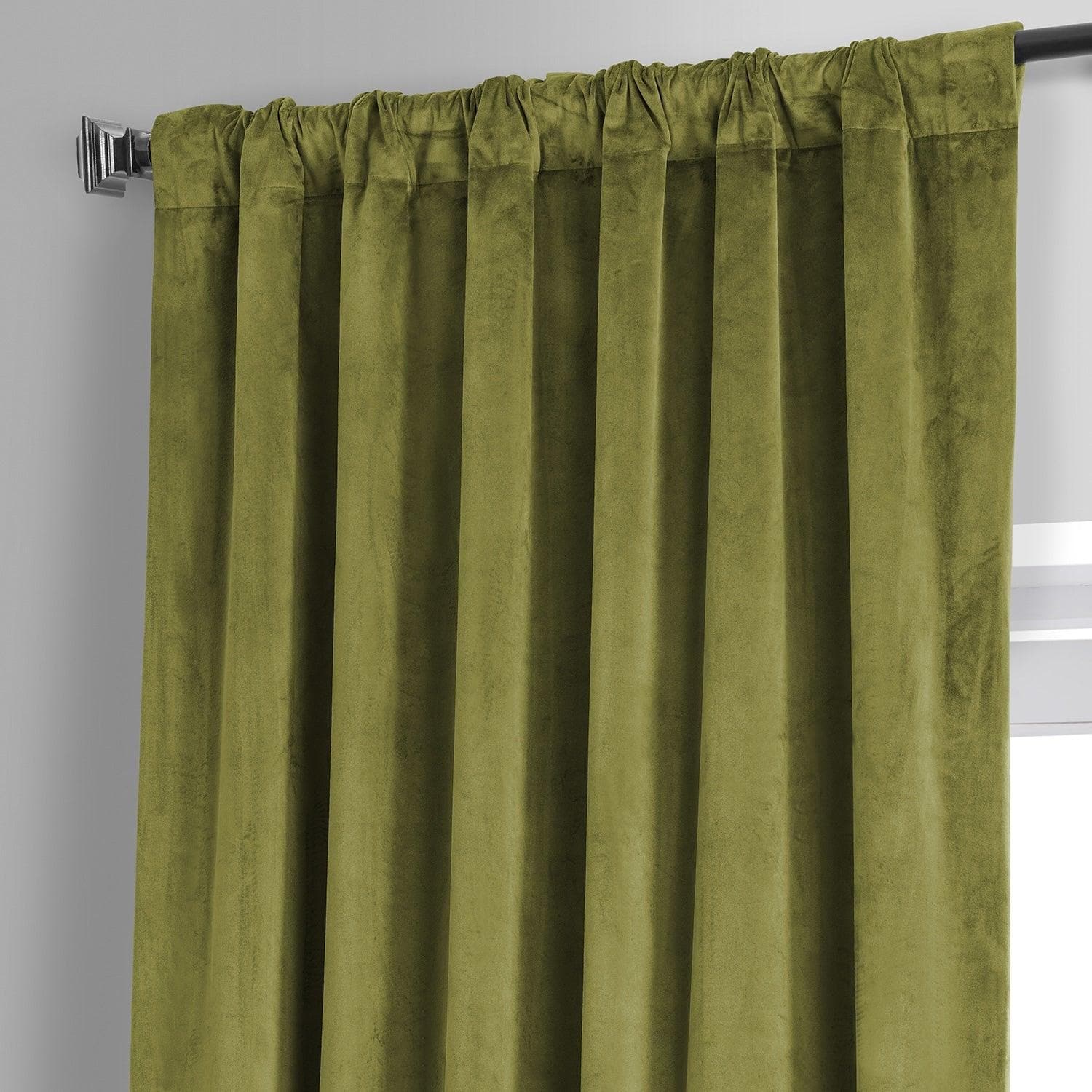 Jalapeno Green Signature Plush Velvet Blackout Curtains for Bedroom & Hotel - Thermal Insulated Noise Reducing Window Drapes for Home Decor