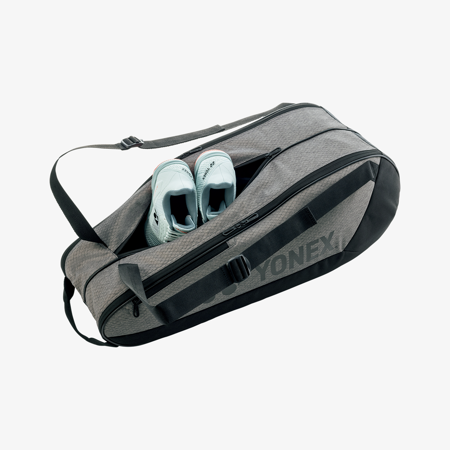 Yonex BAG42523GBK Team Tennis Racket Bag 3-Piece Set (Gray/Black) - Perfect for Tennis Players & Badminton Enthusiasts - Gym, Court & Travel Sports Gear