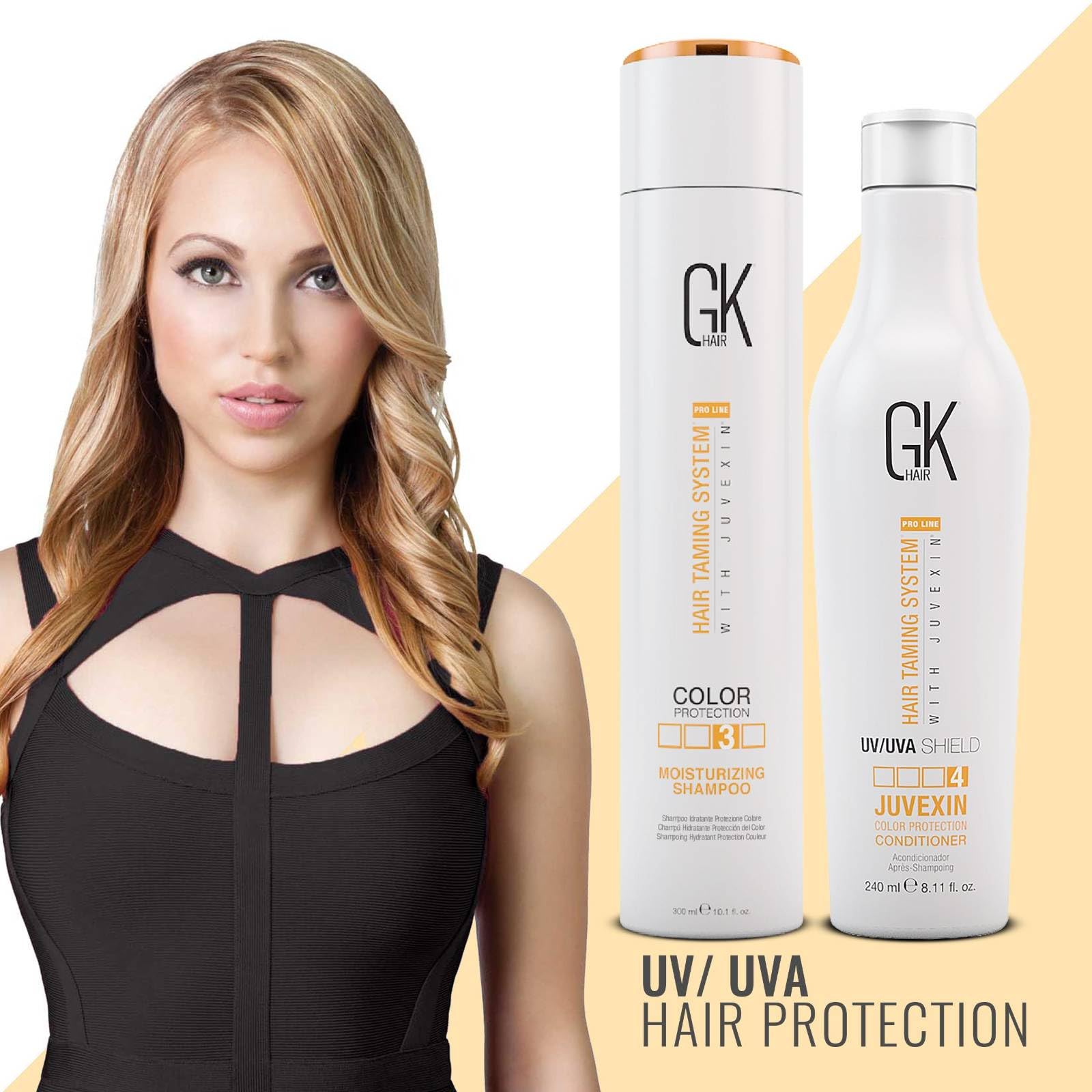 GK HAIR Color Protection Moisturizing Shampoo & Conditioner Set - Sulfate Free, Paraben Free for Color Treated, Frizzy, Oily, Dry & Damaged Hair - Daily Hair Care Routine for Vibrant, Healthy Locks